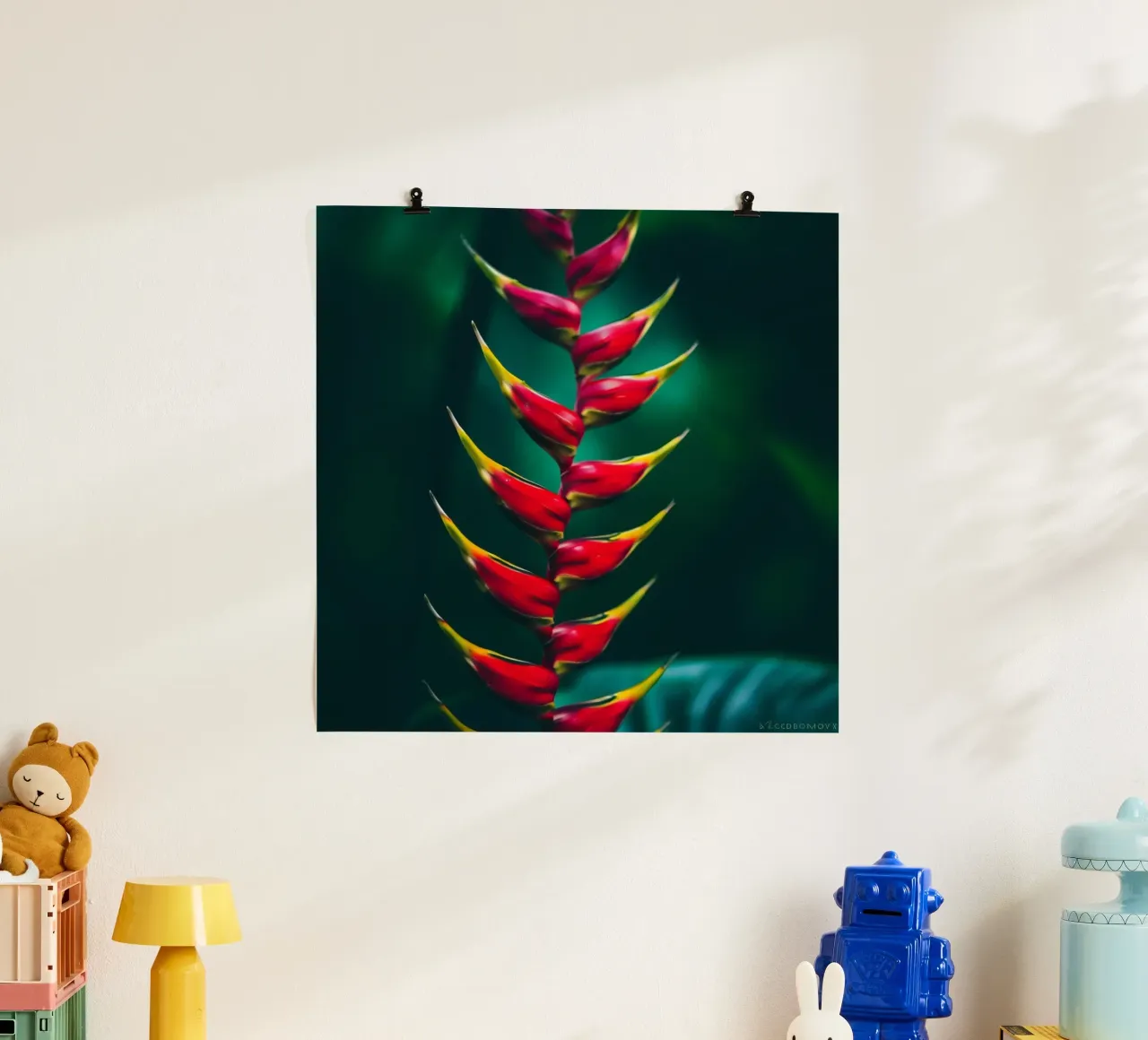 Meadow Whispers poster with wooden frame by Bold Blooms