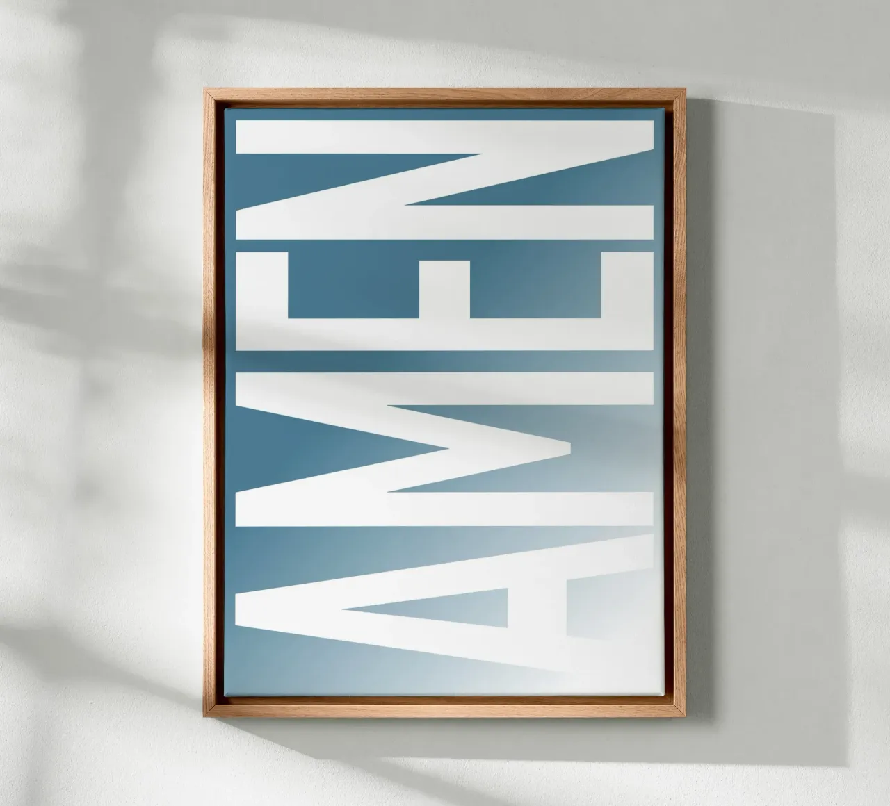 Carattere tipografico cristiano AMEN - Stile minimalista tela con Cornice a cassetta da Plain Thoughts