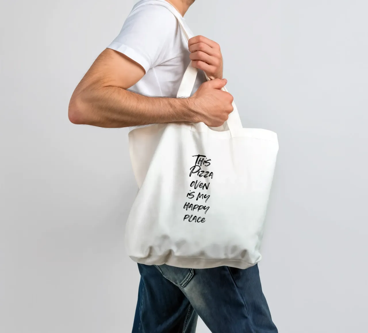 This pizza oven is my happy place | minimalistic design borsa in juta da just typo