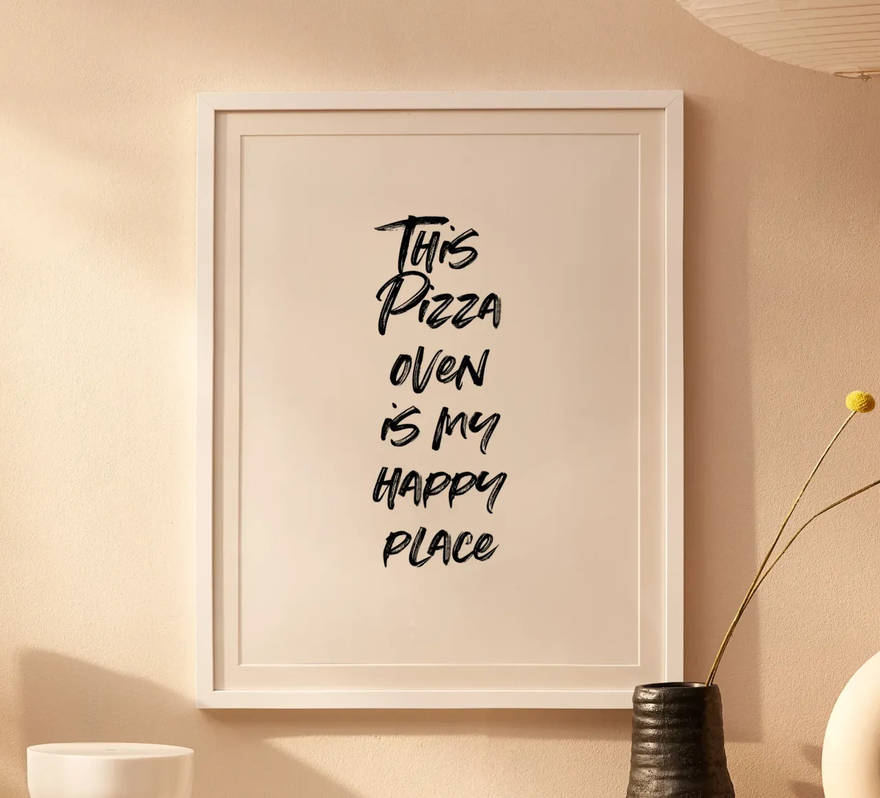 This pizza oven is my happy place | minimalistic design poster da just typo