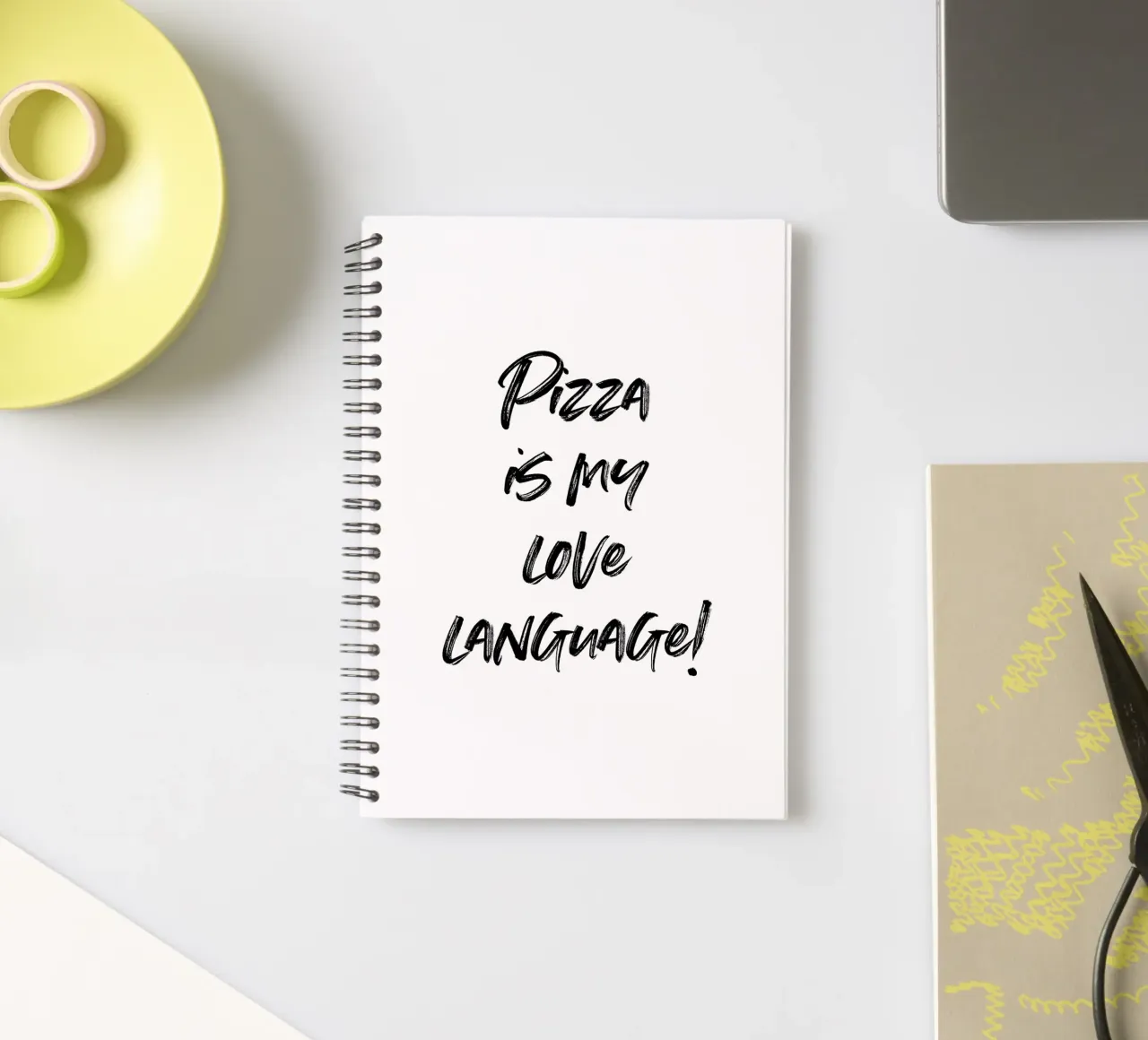 Pizza is my love language | minimalistic design diario ad anelli da just typo