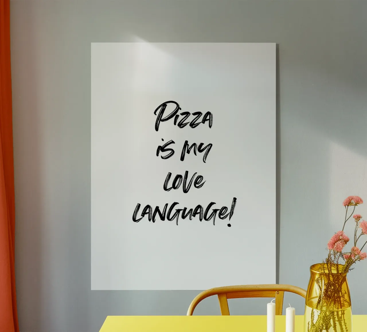 Pizza is my love language | minimalistic design plexiglass da just typo