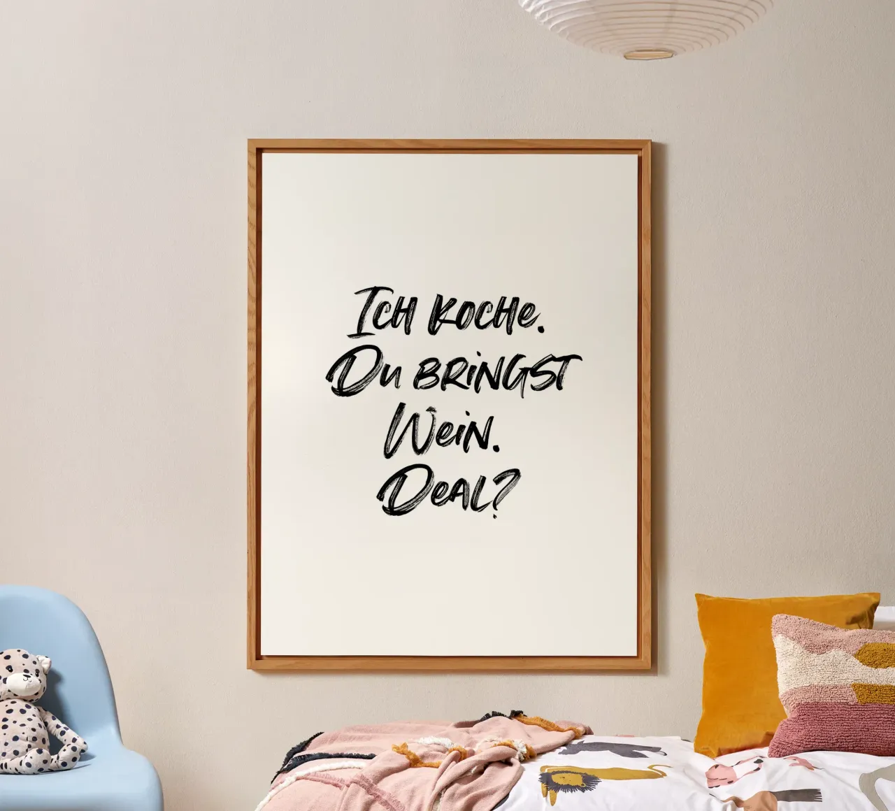 Ich koche, du bringst Wein. Deal? | minimalistic design alluminio dibond da just typo