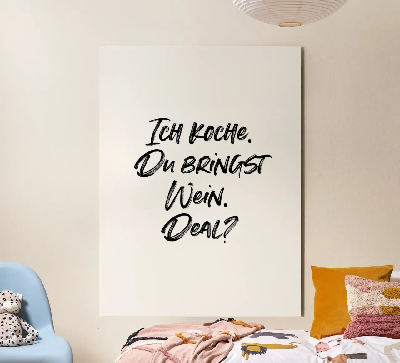 Ich koche, du bringst Wein. Deal? | minimalistic design alluminio dibond da just typo