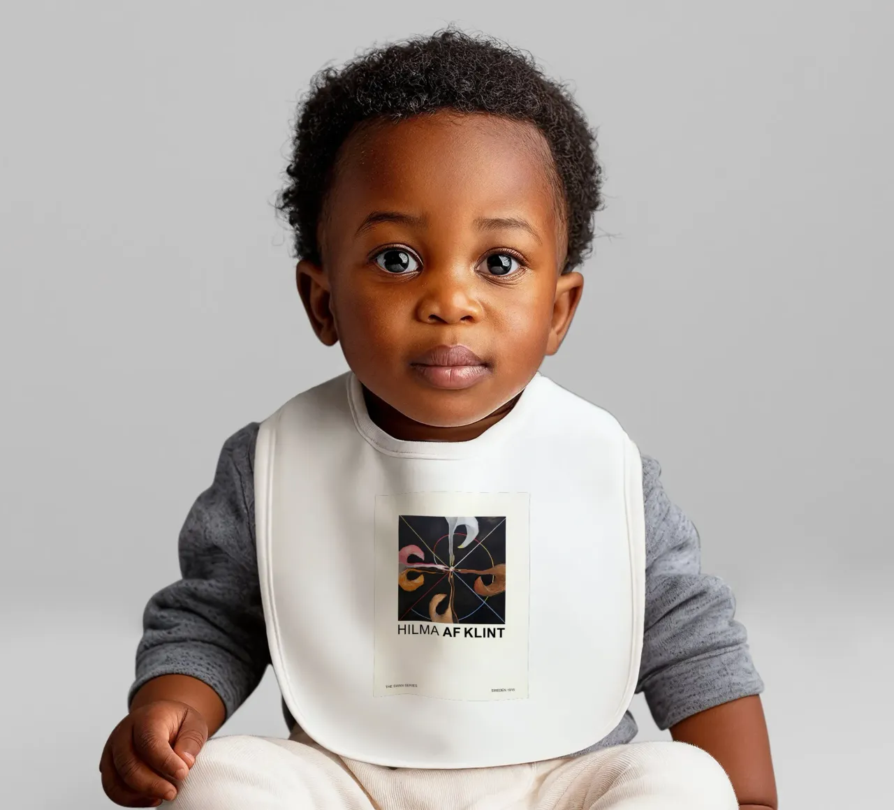 Hilma af Klint "The Swan" Abstract Art Print baby bib by homdeco