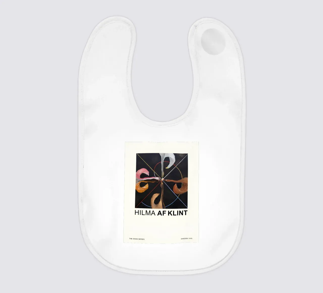 Hilma af Klint "The Swan" Abstract Art Print baby bib by homdeco