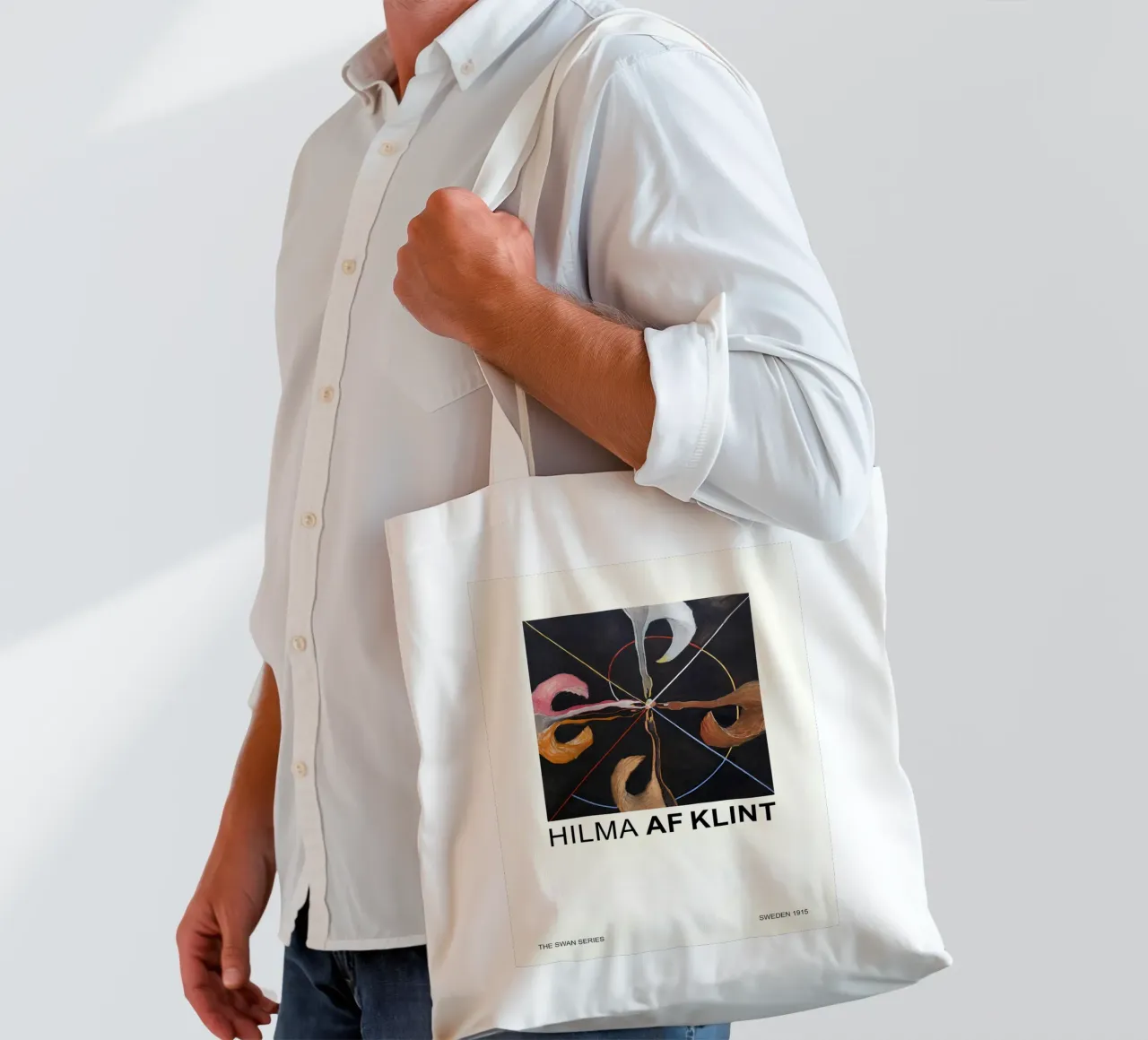 Hilma af Klint "The Swan" Abstract Art Print tote bag by homdeco