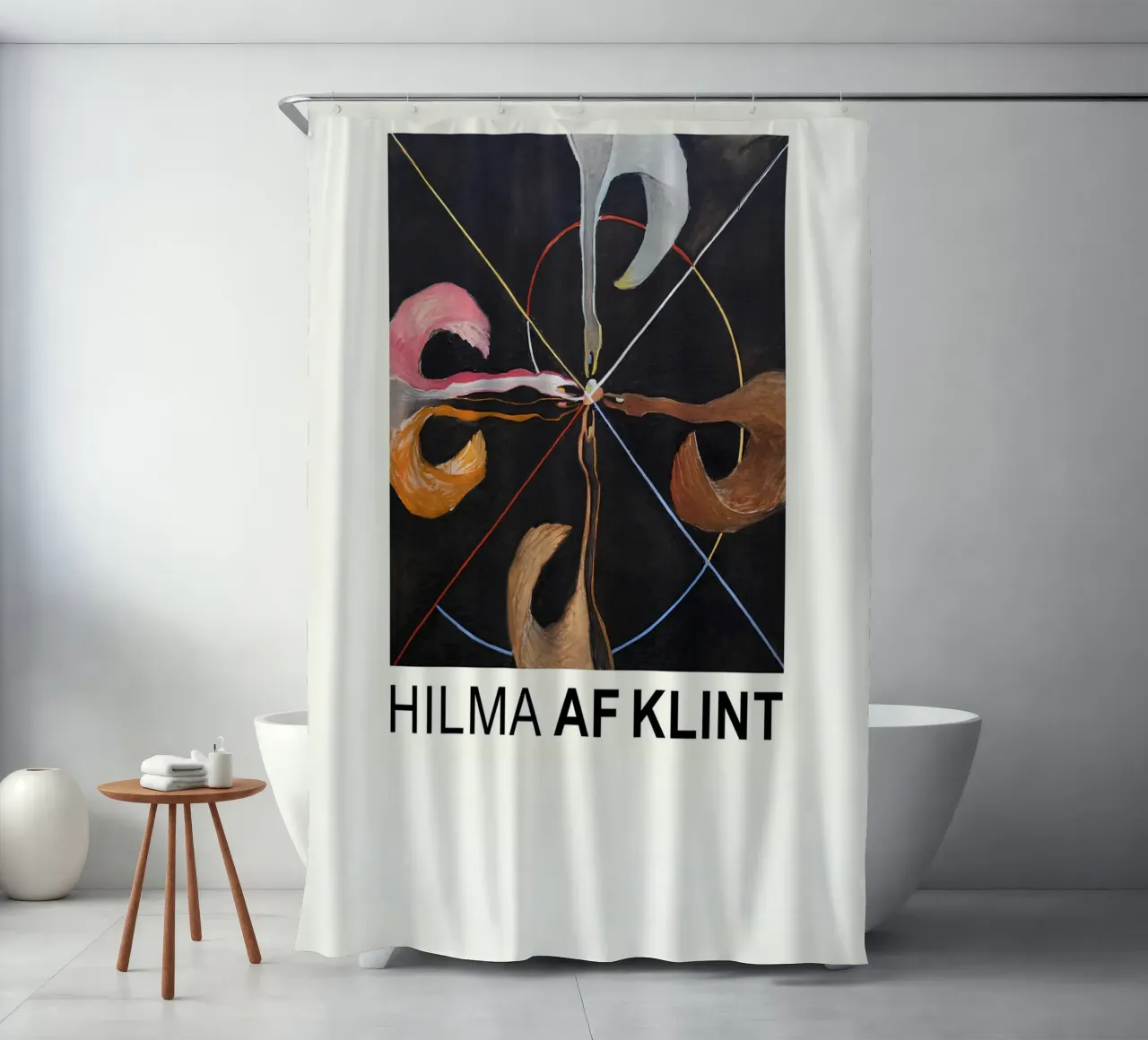 Hilma af Klint "The Swan" Abstract Art Print shower curtain by homdeco