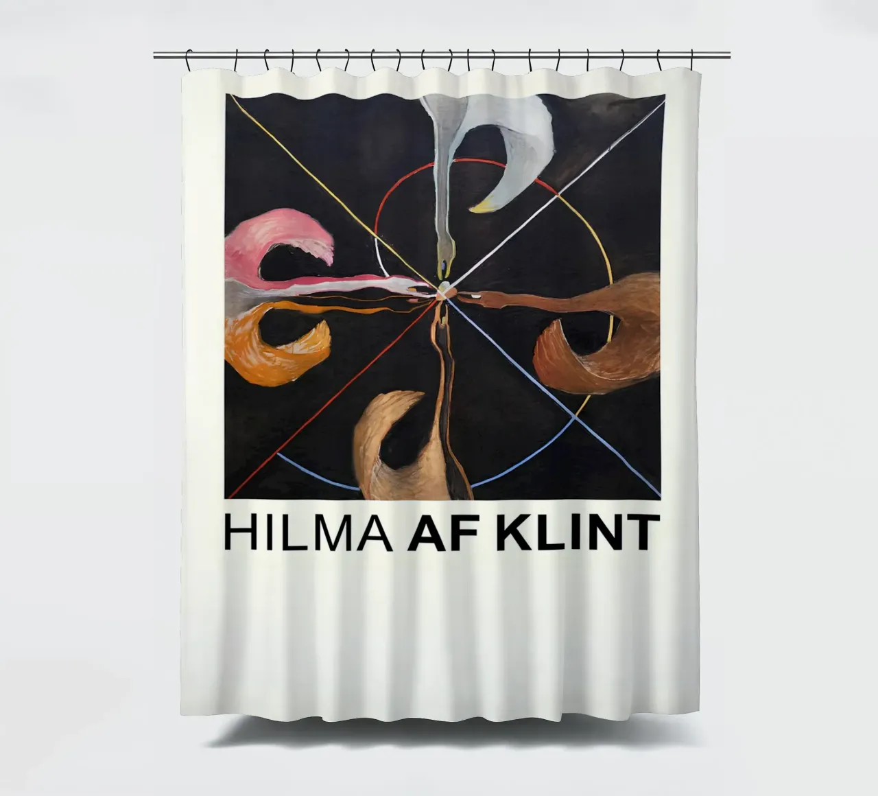 Hilma af Klint "The Swan" Abstract Art Print shower curtain by homdeco