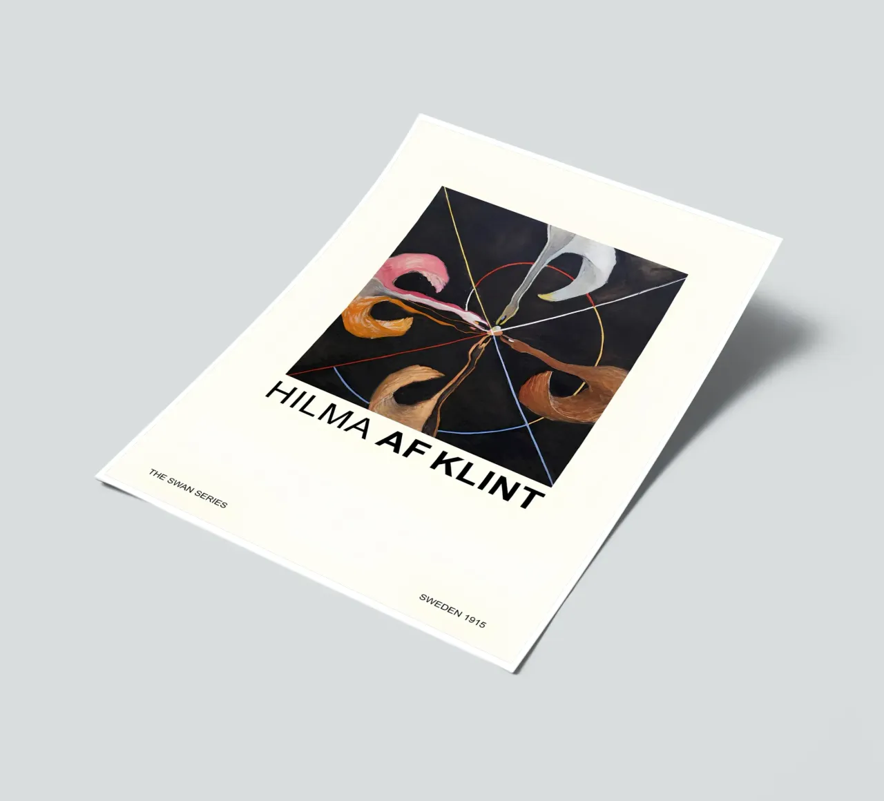 Hilma af Klint "Der Schwan" Abstrakter Kunstdruck Stickerbogen von homdeco