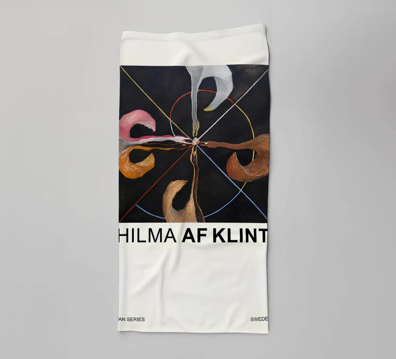 Hilma af Klint "The Swan" Abstract Art Print towel by homdeco