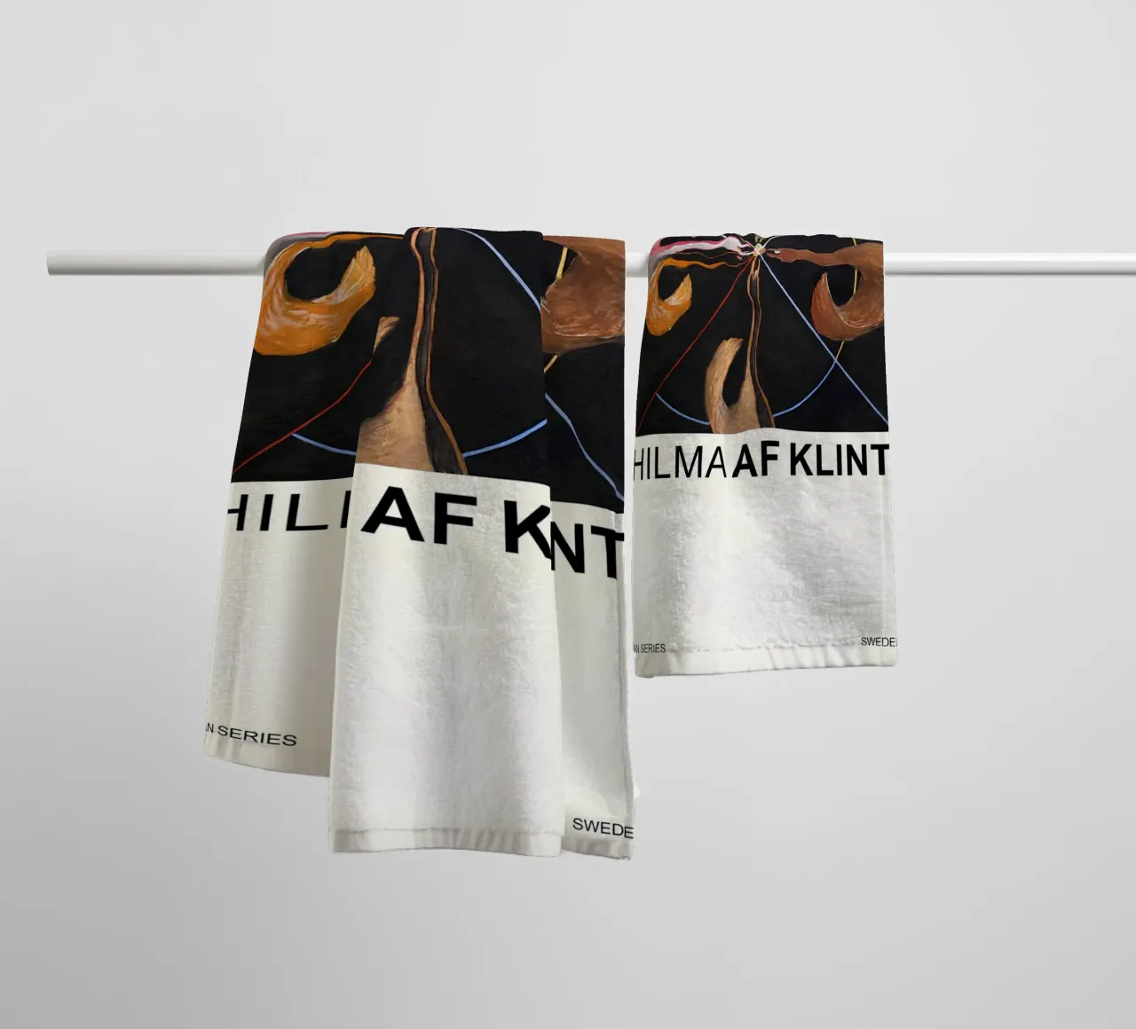 Hilma af Klint "The Swan" Abstract Art Print towel by homdeco