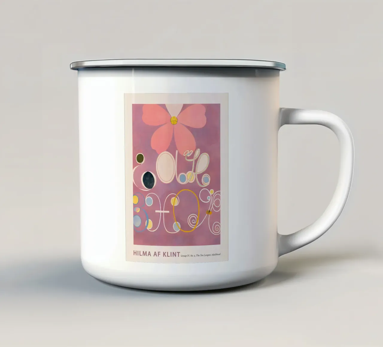 Stampa floreale astratta "Adulthood" di Hilma af Klint tazza in smalto da homdeco
