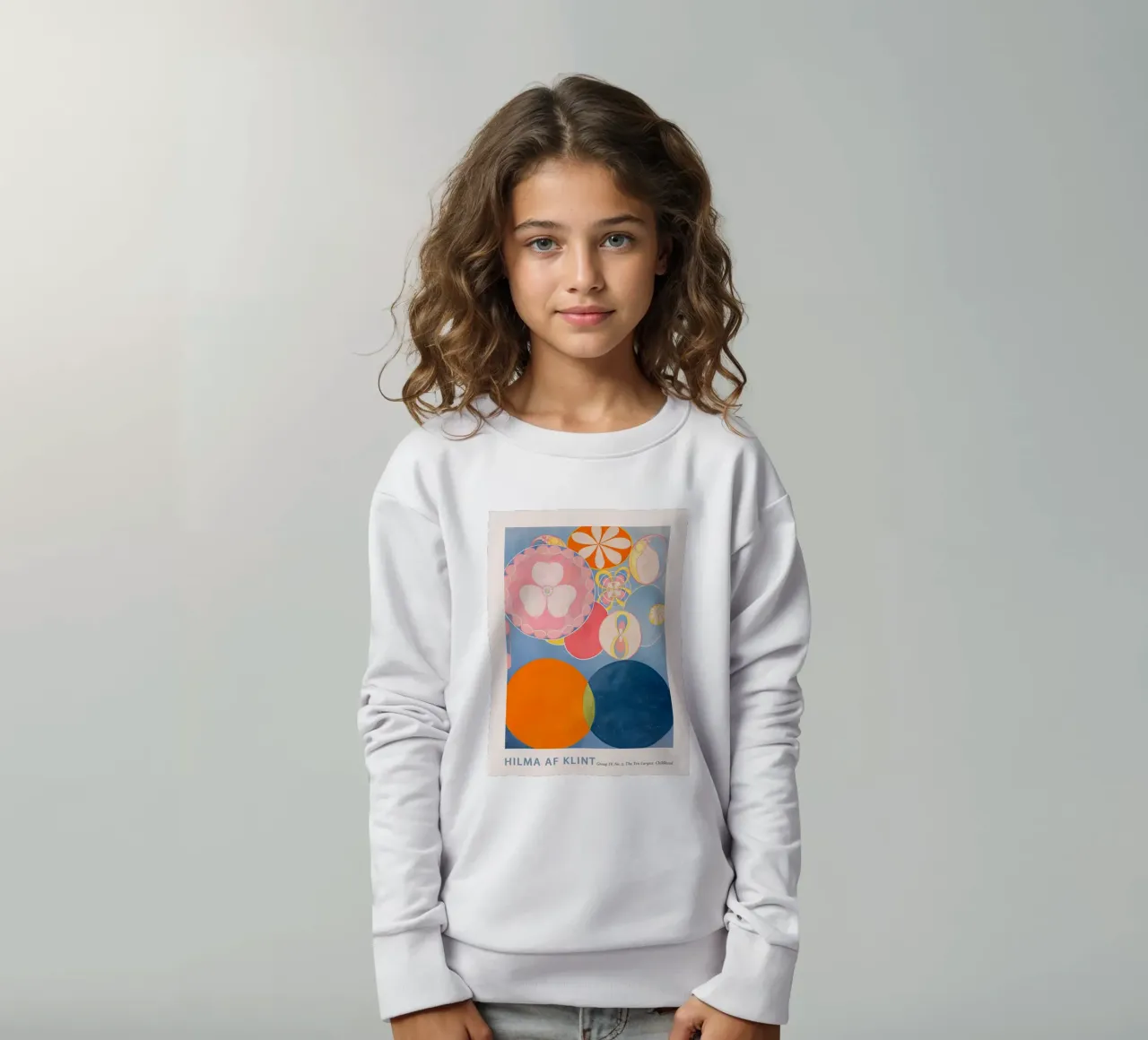 Hilma af Klint "Infancia" Impresión artística abstracta en círculo sudadera para niño de homdeco