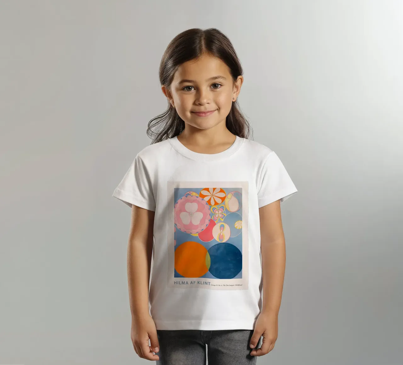 Hilma af Klint "Childhood" Abstract Circle Art Print kids t-shirt by homdeco