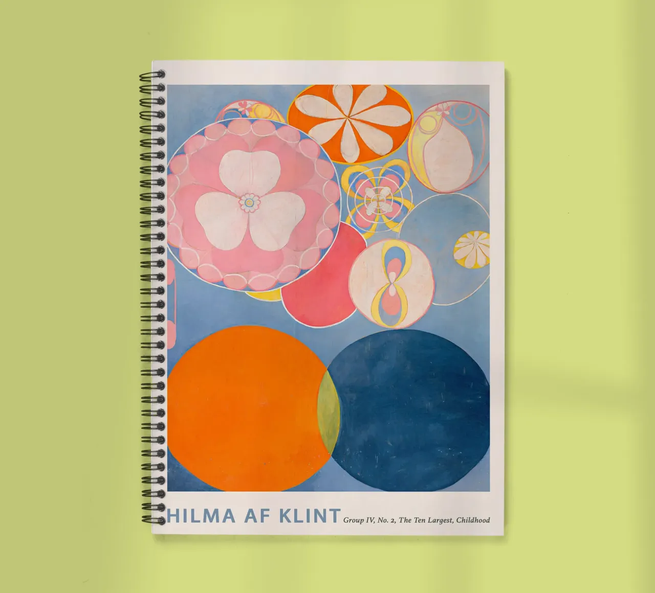 Hilma af Klint "Childhood" Abstract Circle Art Print spiral notebook by homdeco
