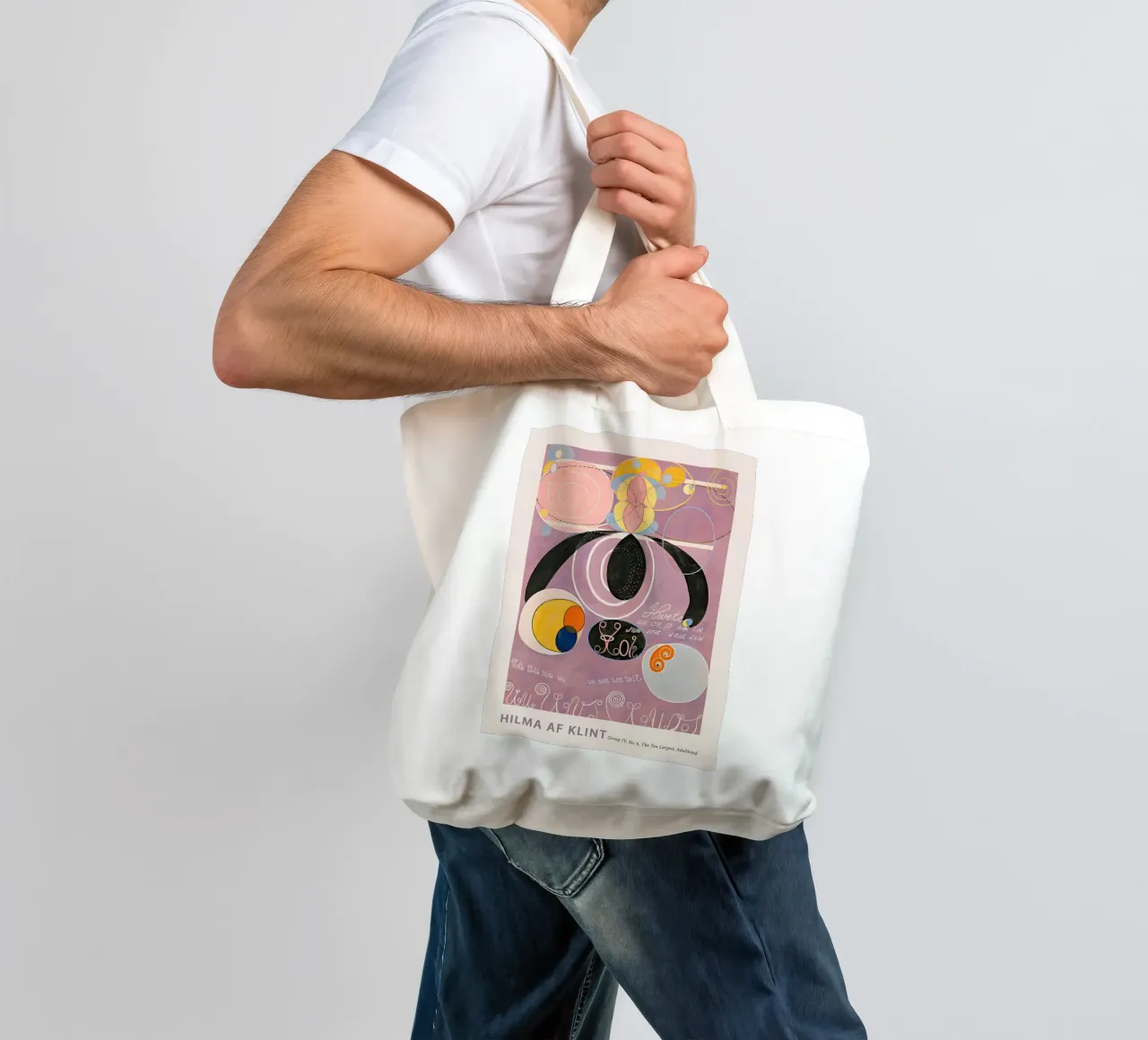 Hilma af Klint "Adulthood" Abstract Symbolic Art Print tote bag by homdeco
