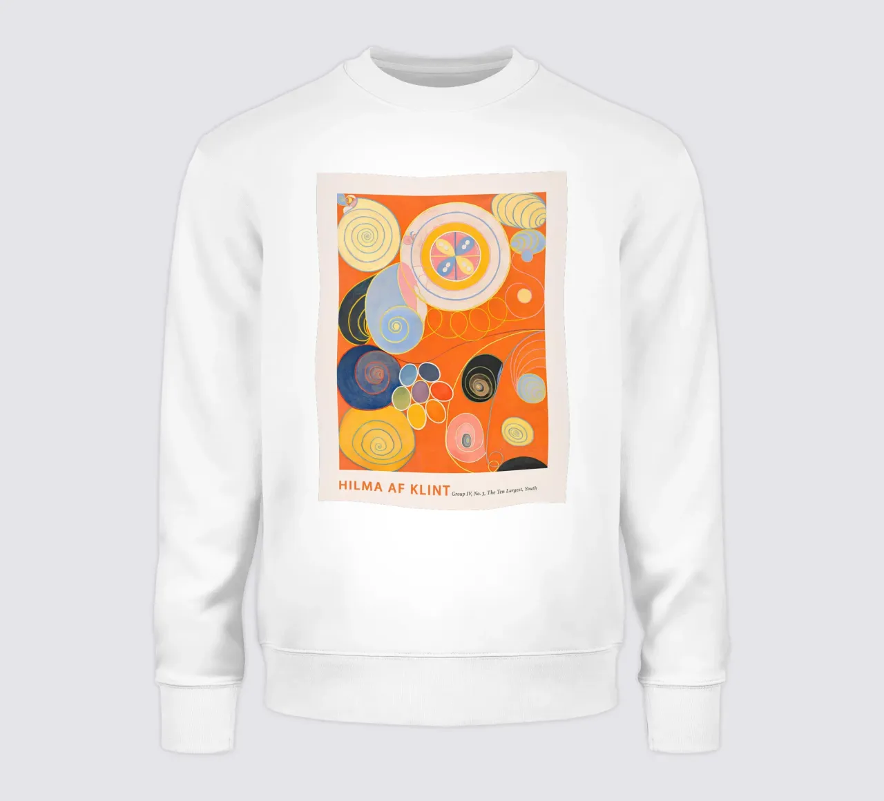 Hilma af Klint "Juventud" Impresión artística abstracta en espiral sudadera de homdeco