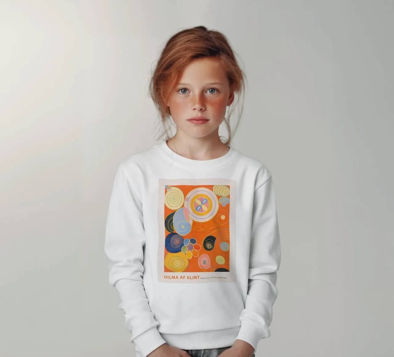 Hilma af Klint "Youth" Abstract Spiral Art Print kids sweatshirt by homdeco