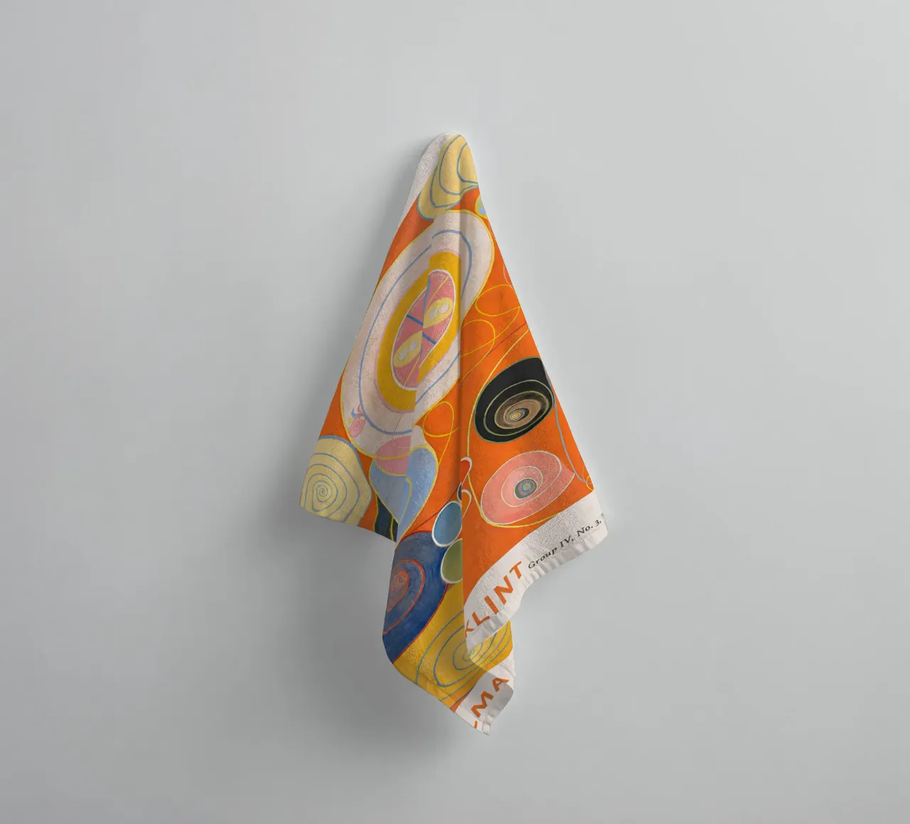 Hilma af Klint "Jeugd" Abstracte Spiraalvormige Kunstdruk badhanddoek van homdeco