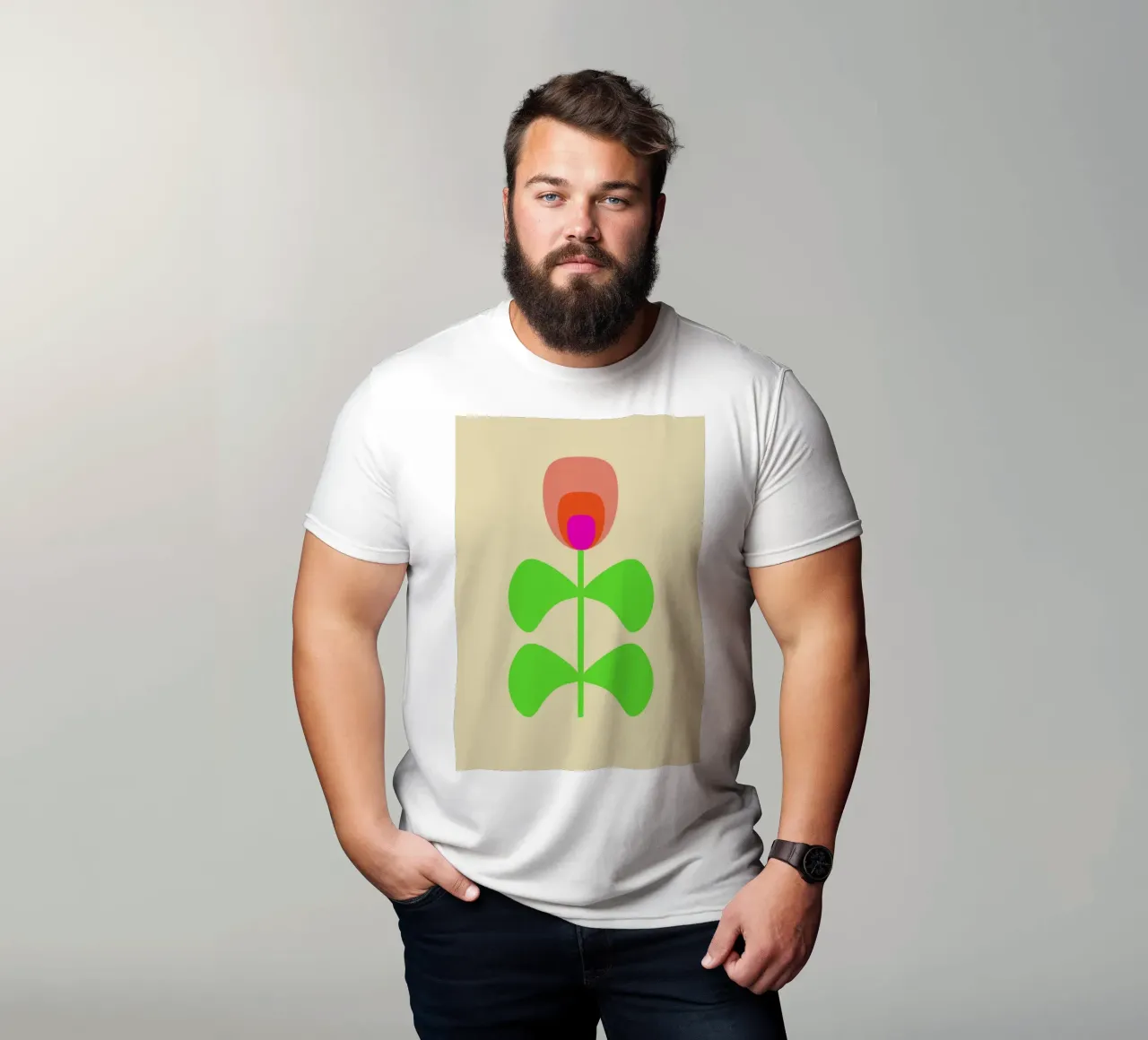 Bloom Blume Blüte Scandi style t-shirt da Nica Colorie