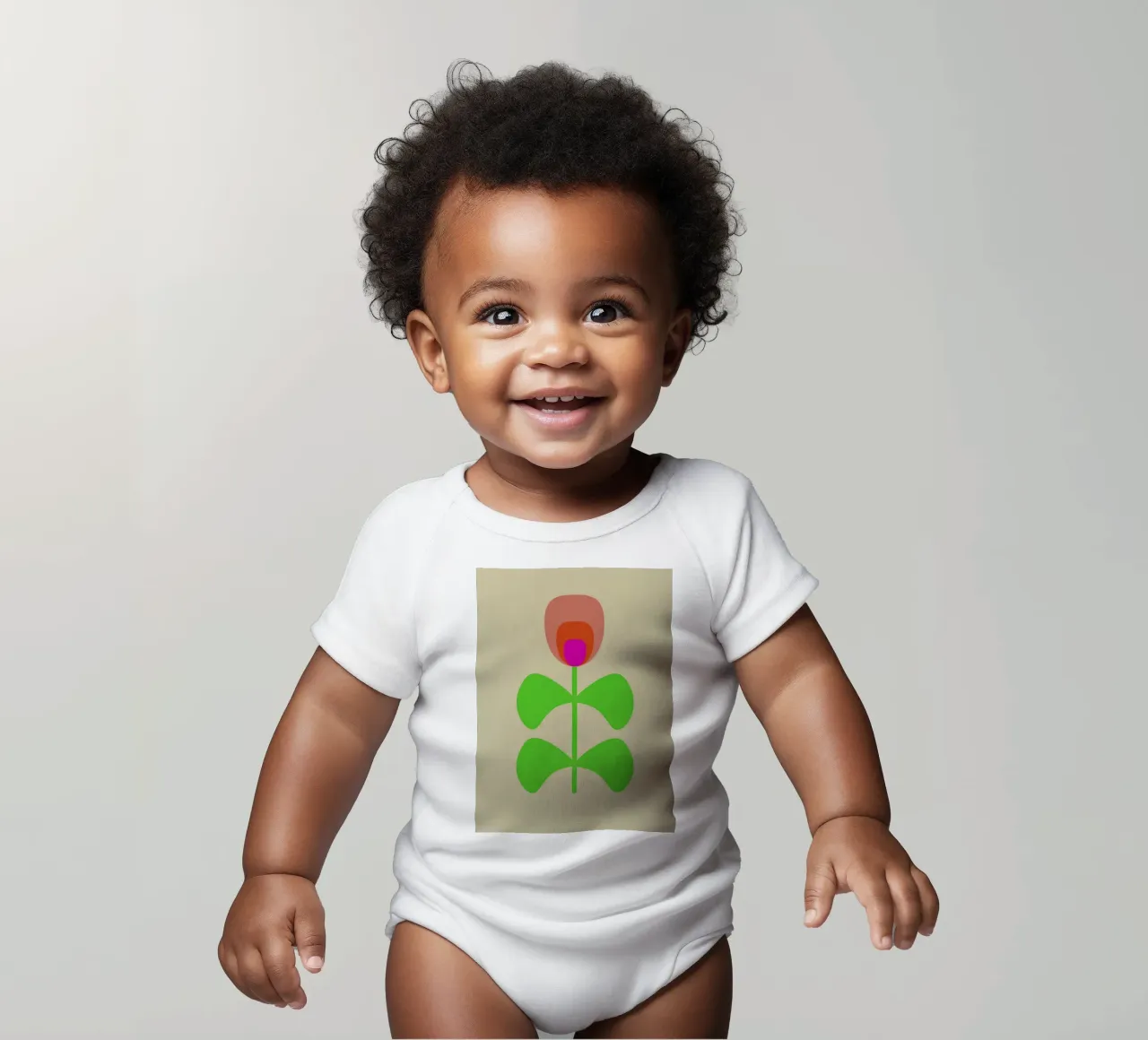 Bloom Blume Blüte Scandi style short-sleeve baby romper by Nica Colorie