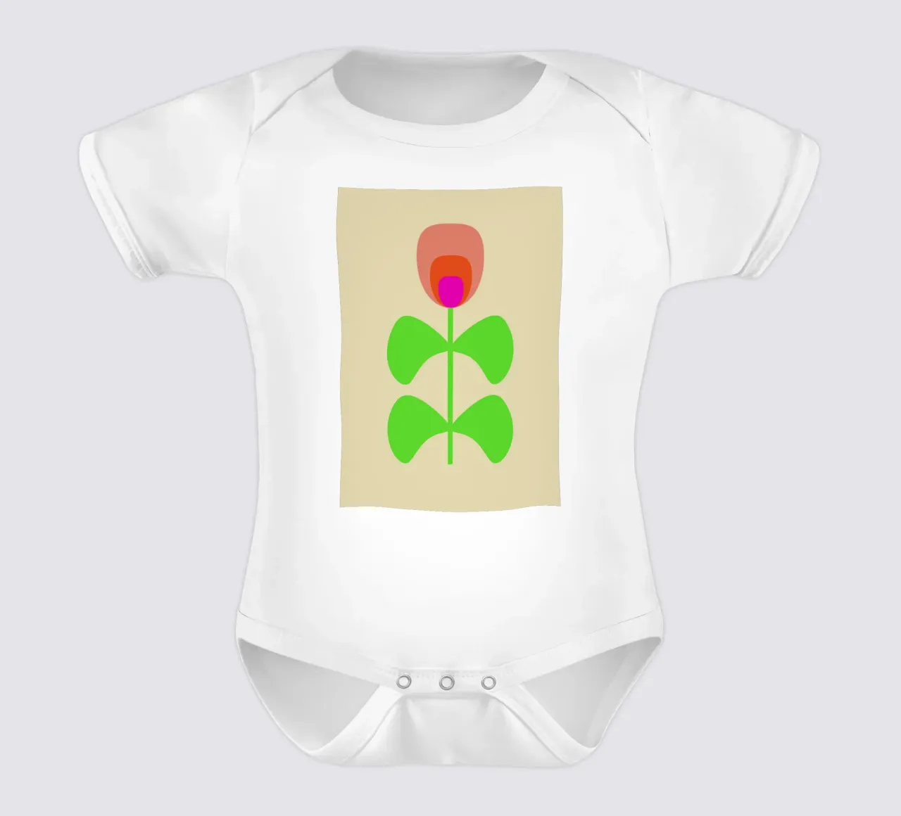 Bloom Blume Blüte Scandi style short-sleeve baby romper by Nica Colorie