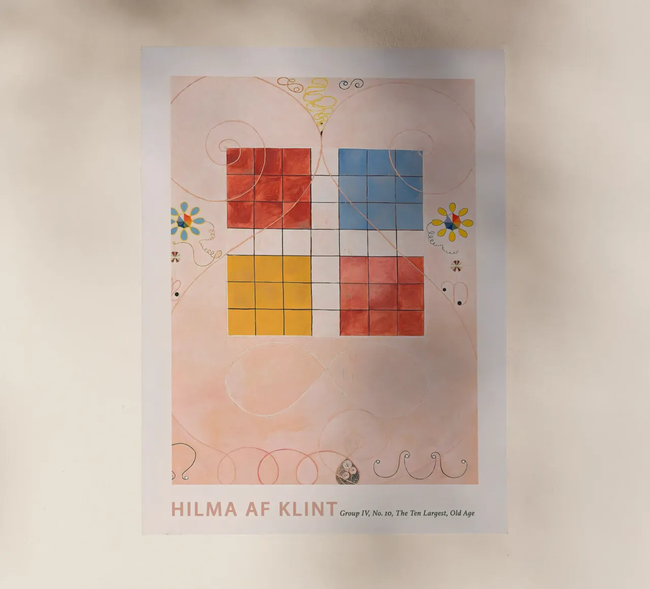 Hilma af Klint "Old Age" Abstract Grid Art Print backlit folie van homdeco