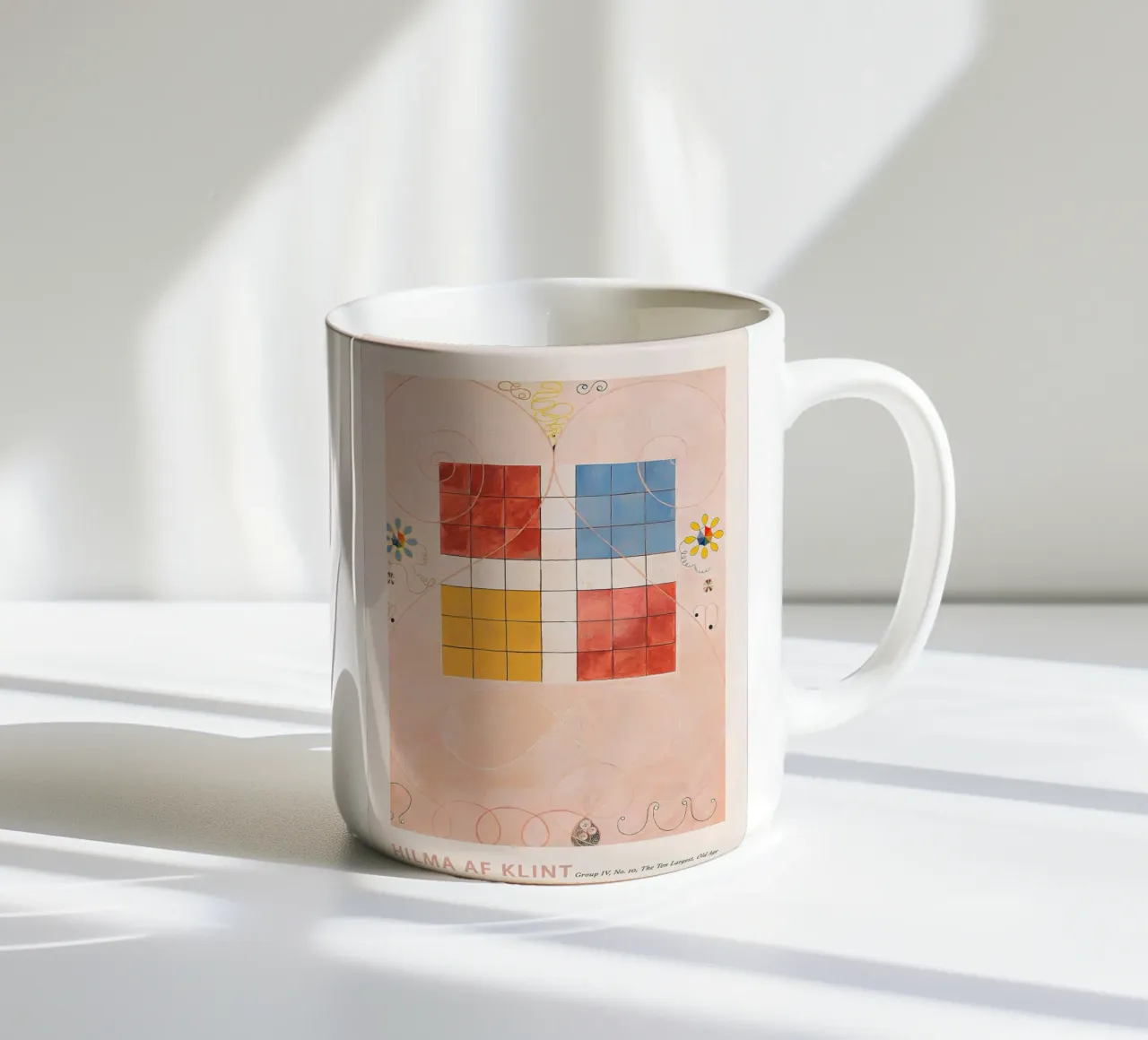 Hilma af Klint "Old Age" Abstract Grid Art Print keramische mok van homdeco