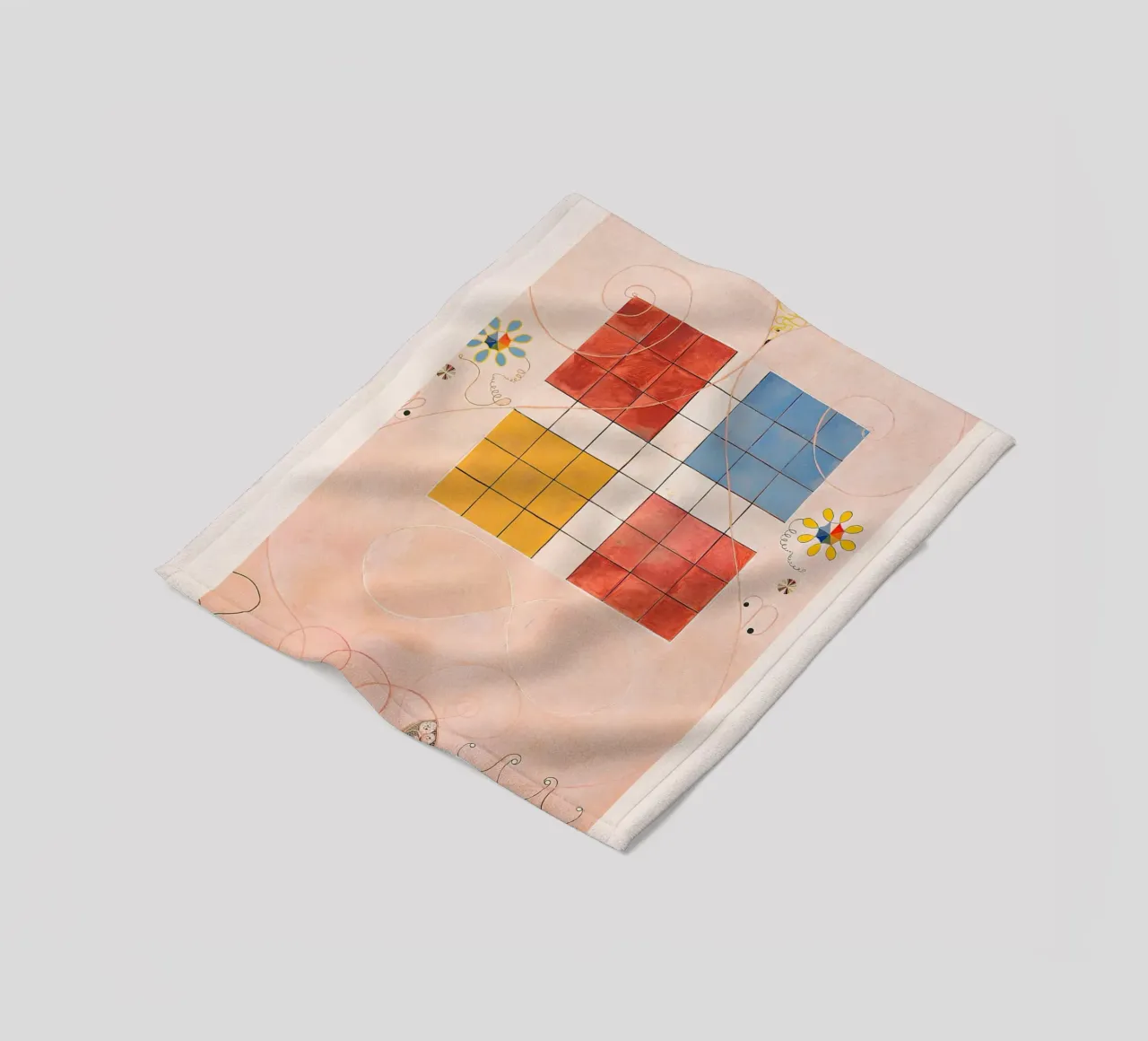 Hilma af Klint "Old Age" Abstract Grid Art Print fleecedeken van homdeco