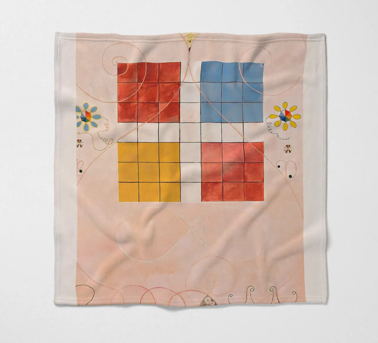 Hilma af Klint "Old Age" Abstract Grid Art Print fleecedeken van homdeco