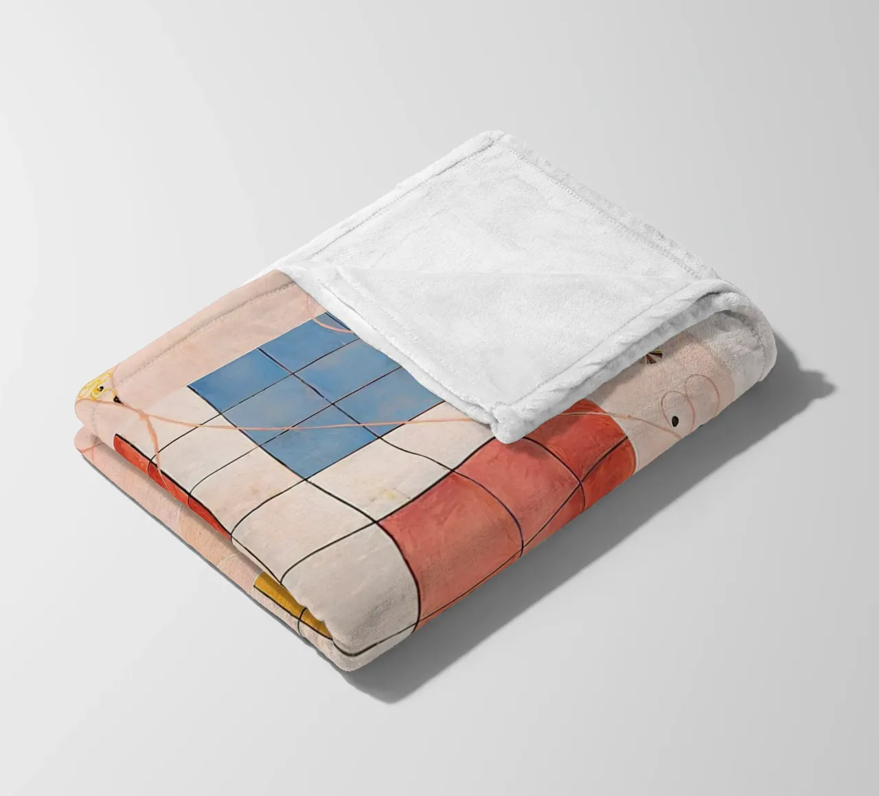 Hilma af Klint "Old Age" Abstract Grid Art Print fleecedeken van homdeco