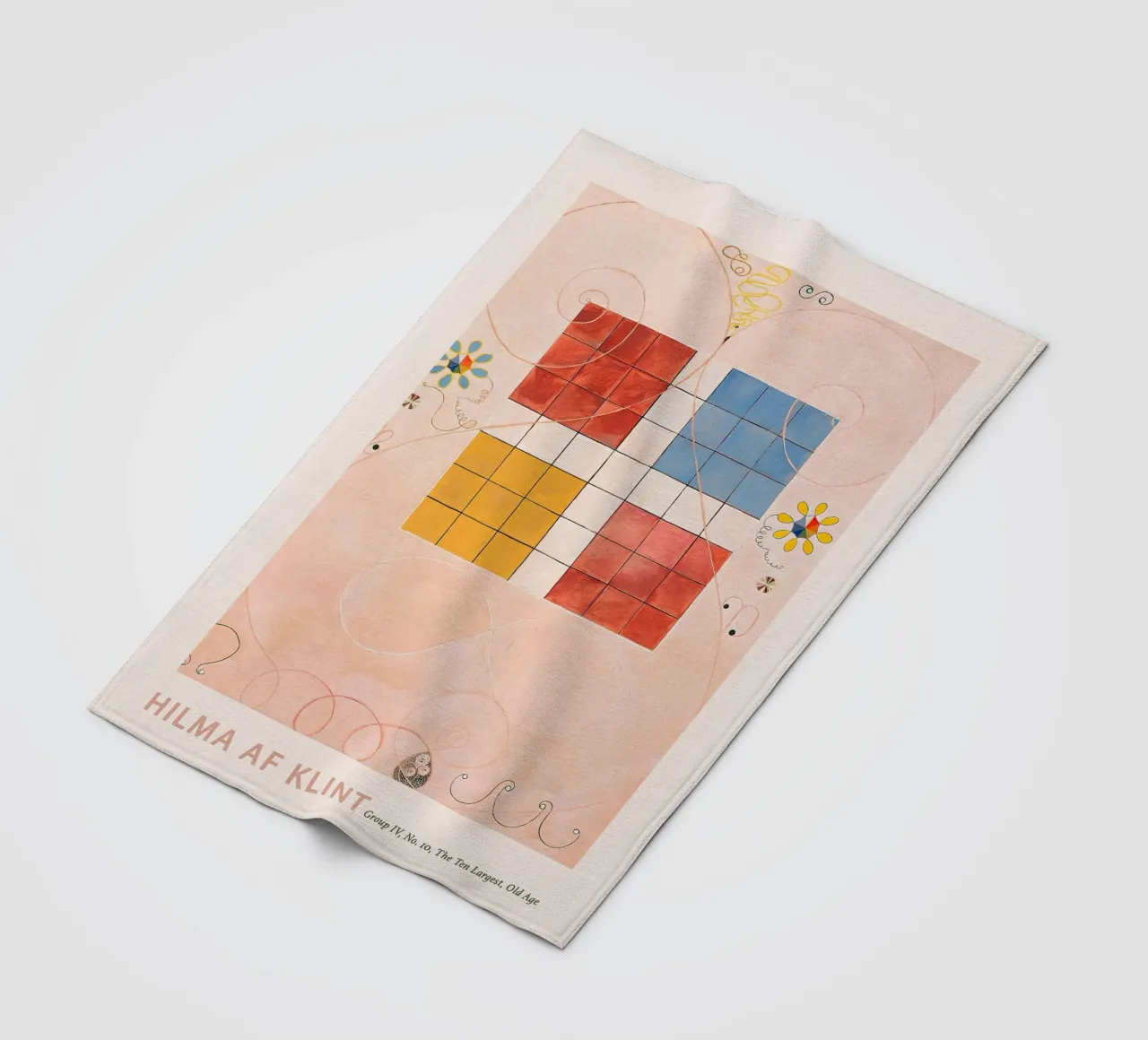 Hilma af Klint "Old Age" Abstract Grid Art Print fleecedeken van homdeco
