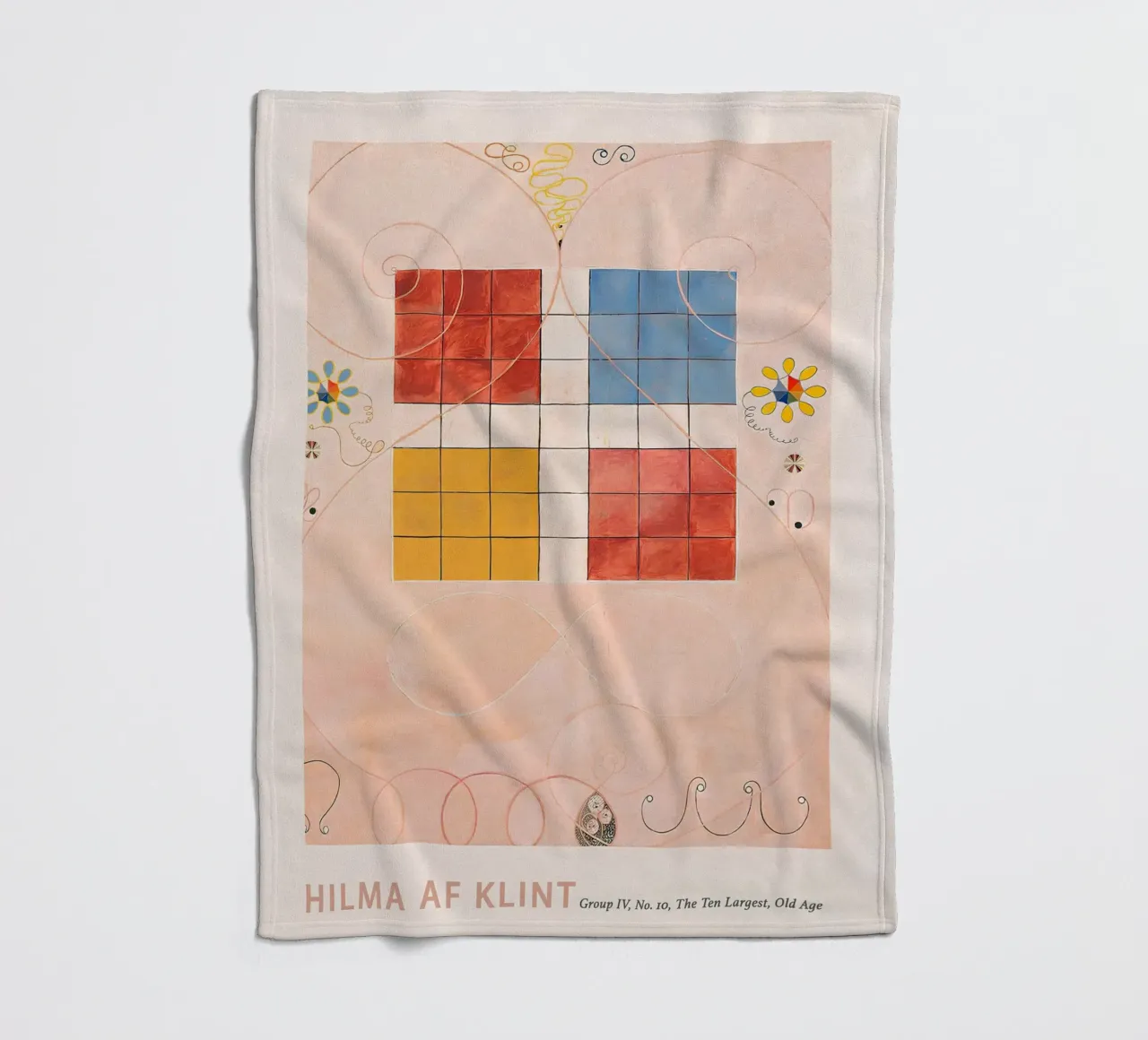 Hilma af Klint "Old Age" Abstract Grid Art Print fleecedeken van homdeco