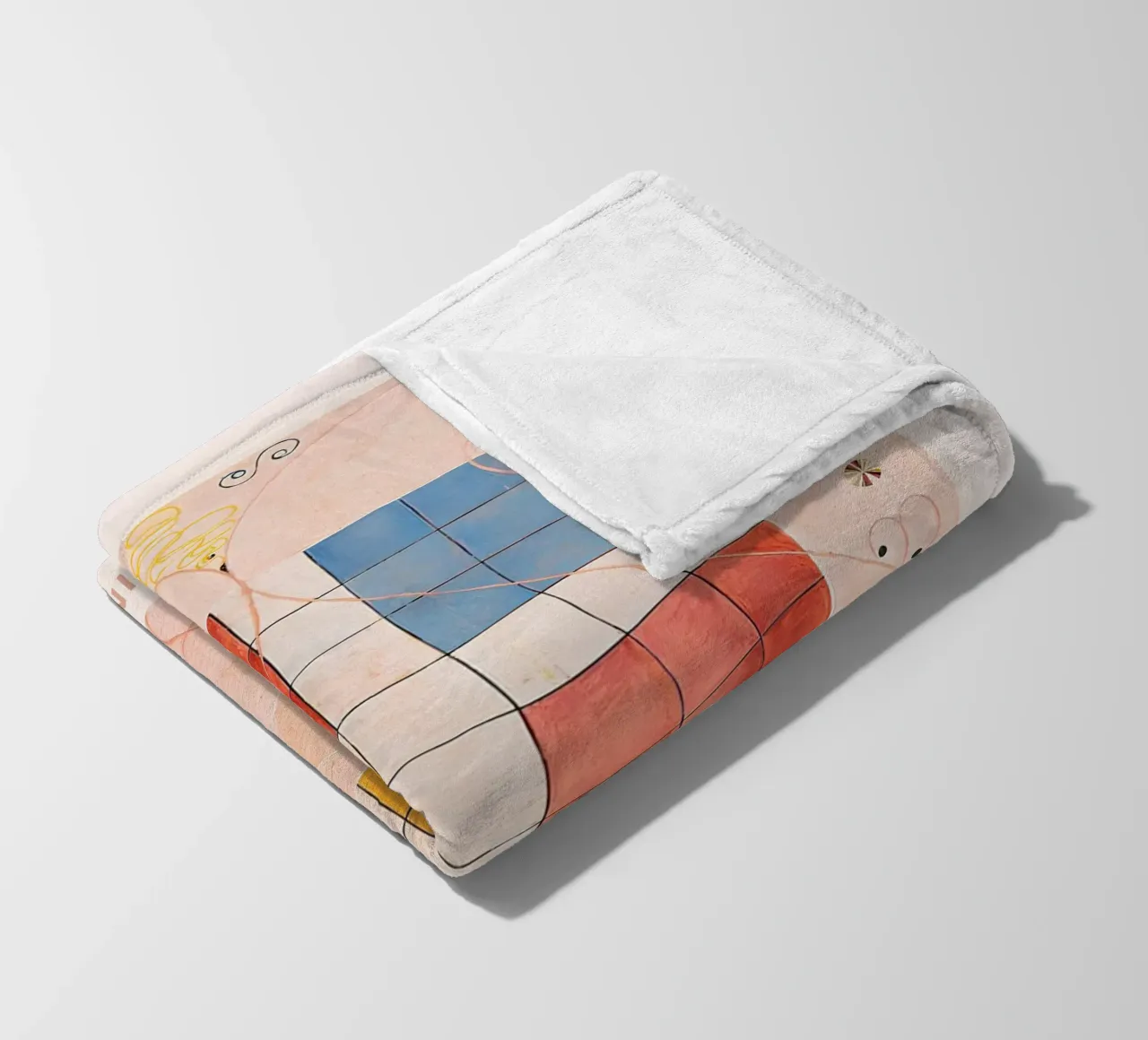 Hilma af Klint "Old Age" Abstract Grid Art Print fleecedeken van homdeco