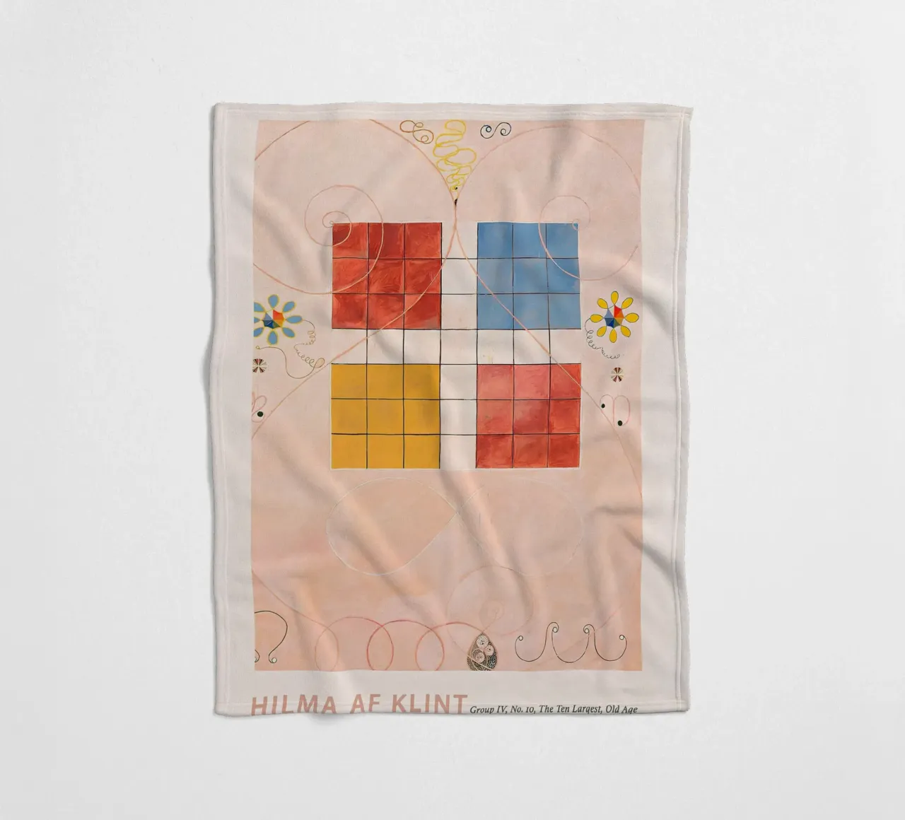 Hilma af Klint "Old Age" Abstract Grid Art Print fleecedeken van homdeco