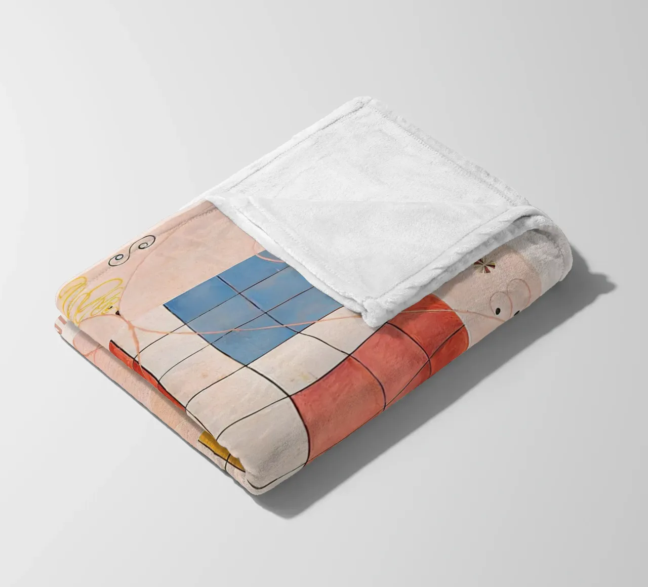 Hilma af Klint "Old Age" Abstract Grid Art Print fleecedeken van homdeco