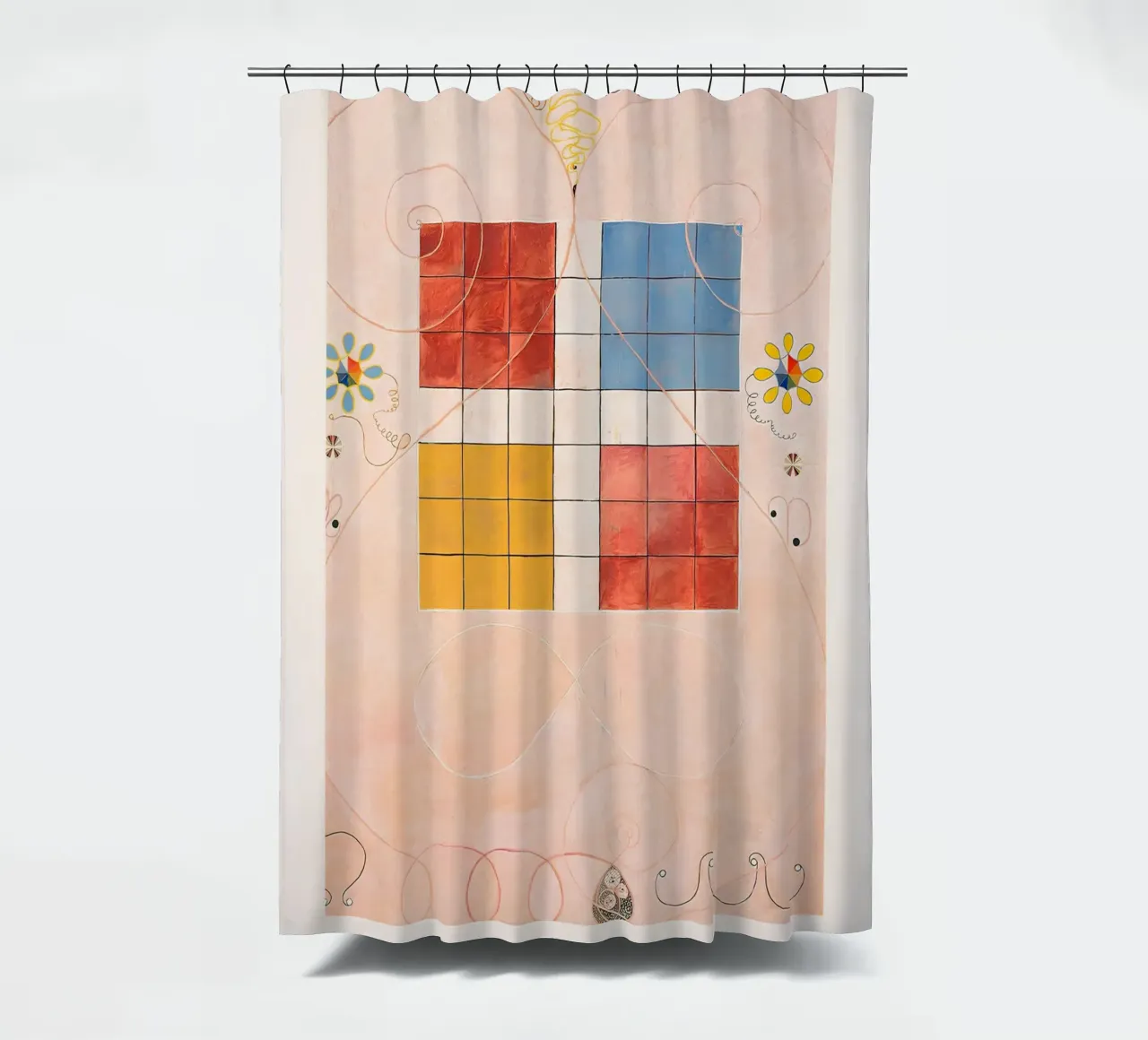 Hilma af Klint "Old Age" Abstract Grid Art Print douchegordijn van homdeco
