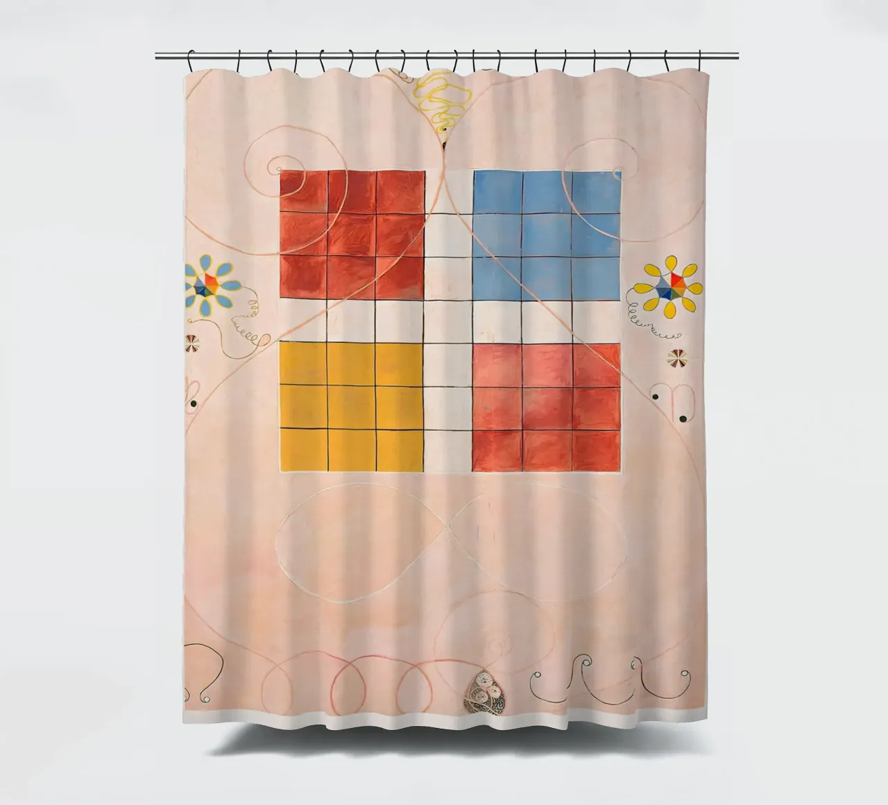 Hilma af Klint "Old Age" Abstract Grid Art Print douchegordijn van homdeco
