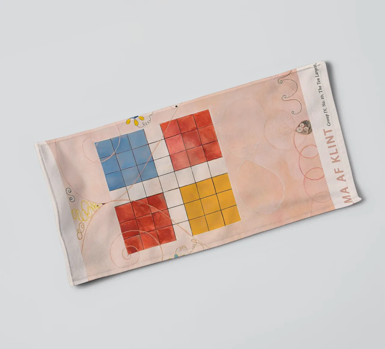 Hilma af Klint "Old Age" Abstract Grid Art Print badhanddoek van homdeco