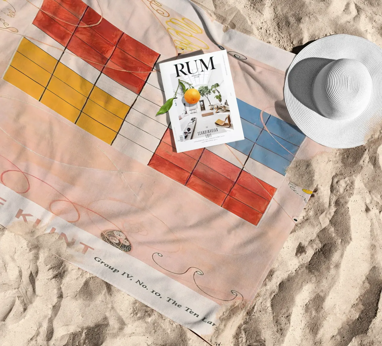 Hilma af Klint "Old Age" Abstract Grid Art Print strandhanddoek van homdeco