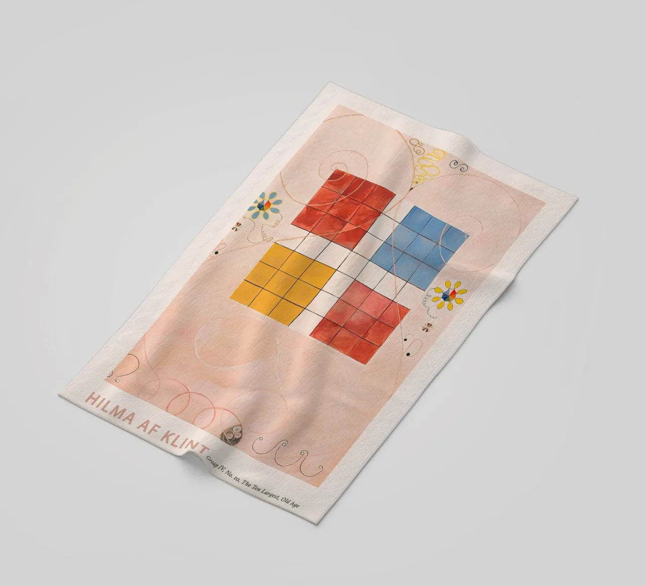 Hilma af Klint "Old Age" Abstract Grid Art Print strandhanddoek van homdeco