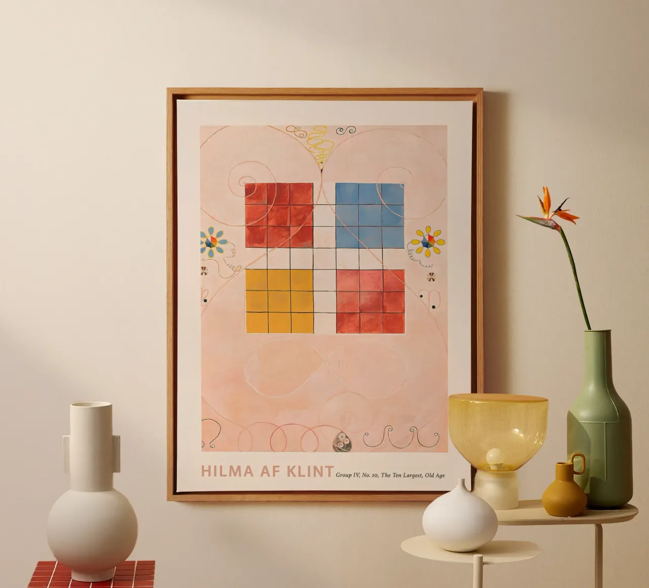 Hilma af Klint "Old Age" Abstract Grid Art Print canvas van homdeco