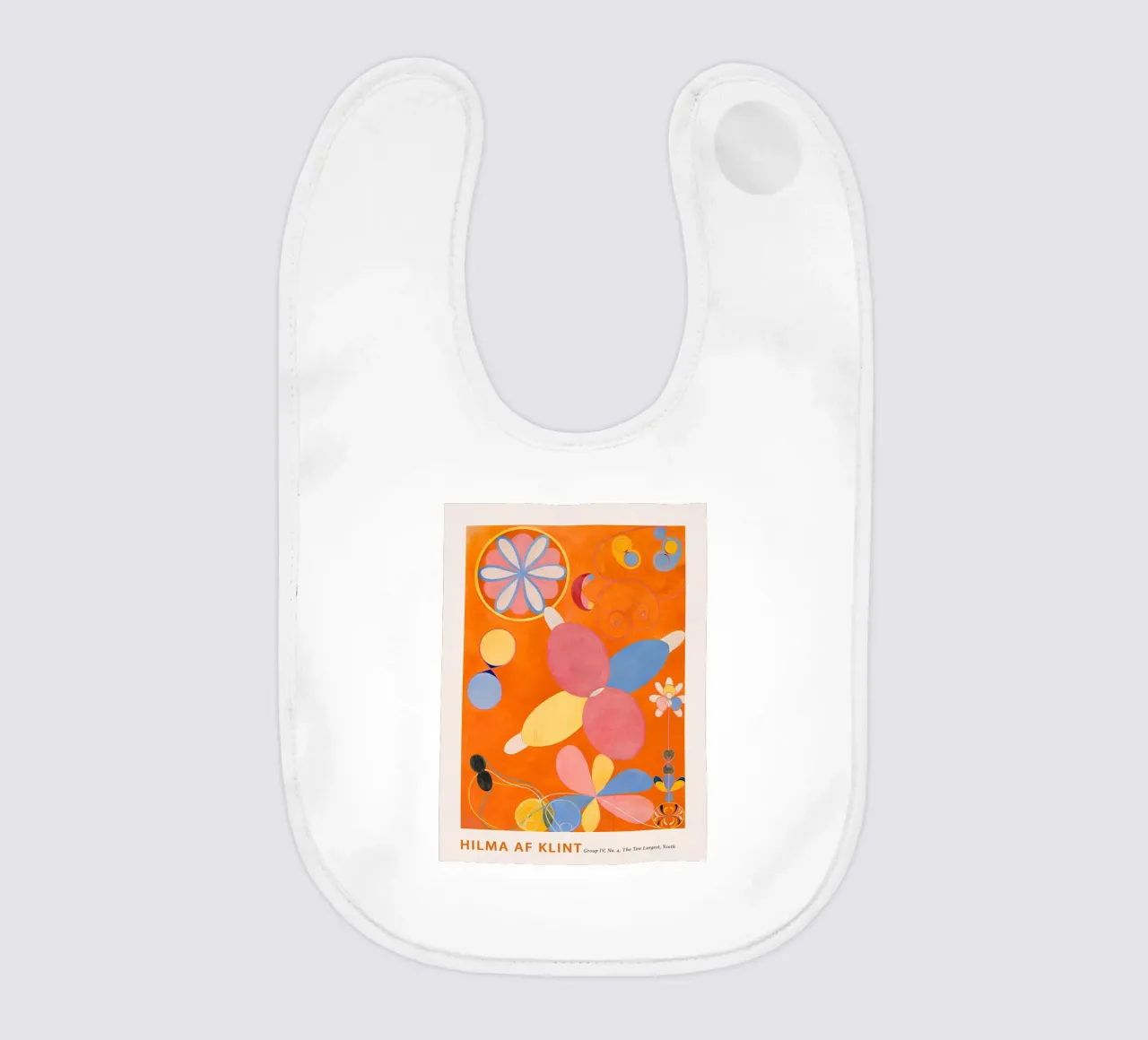 Hilma af Klint "Jugend" Abstrakter Blumendruck in Orange Babylätzchen von homdeco