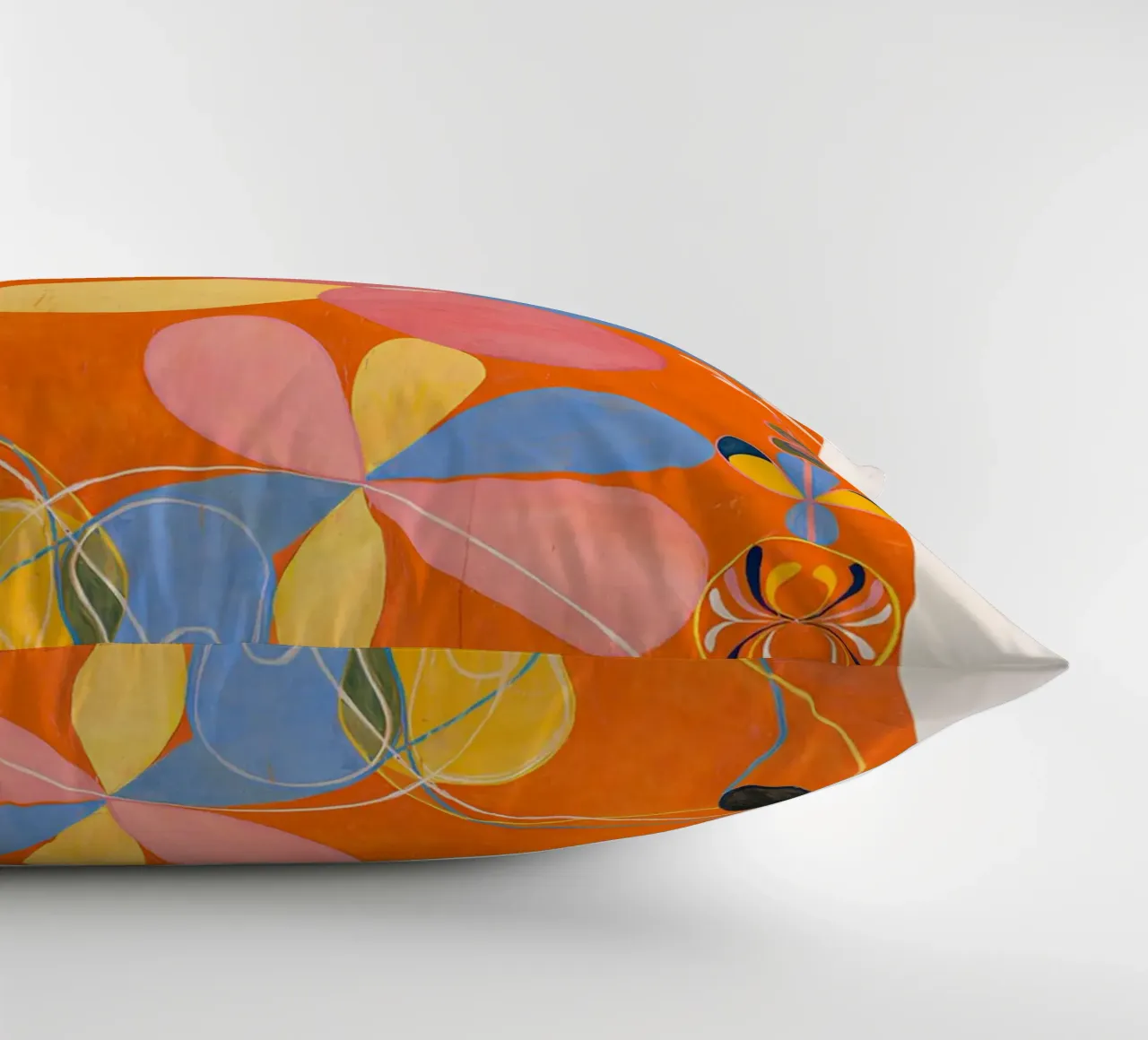 Hilma af Klint "Jugend" Abstrakter Blumendruck in Orange Kissen von homdeco