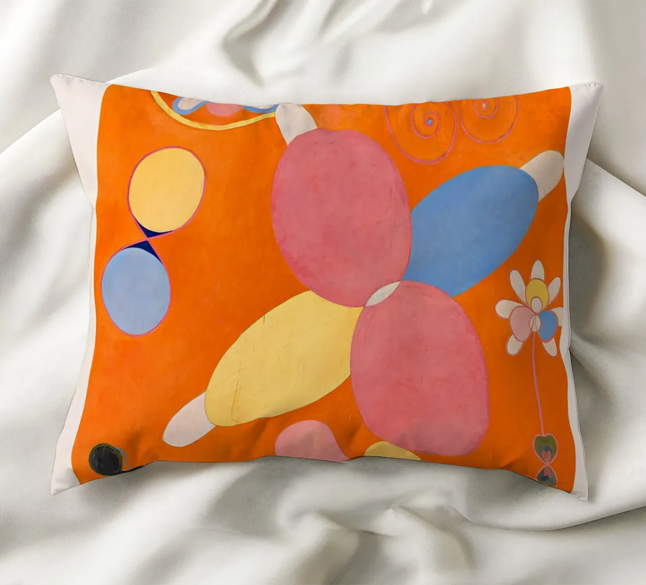 Hilma af Klint "Jugend" Abstrakter Blumendruck in Orange Kissen von homdeco