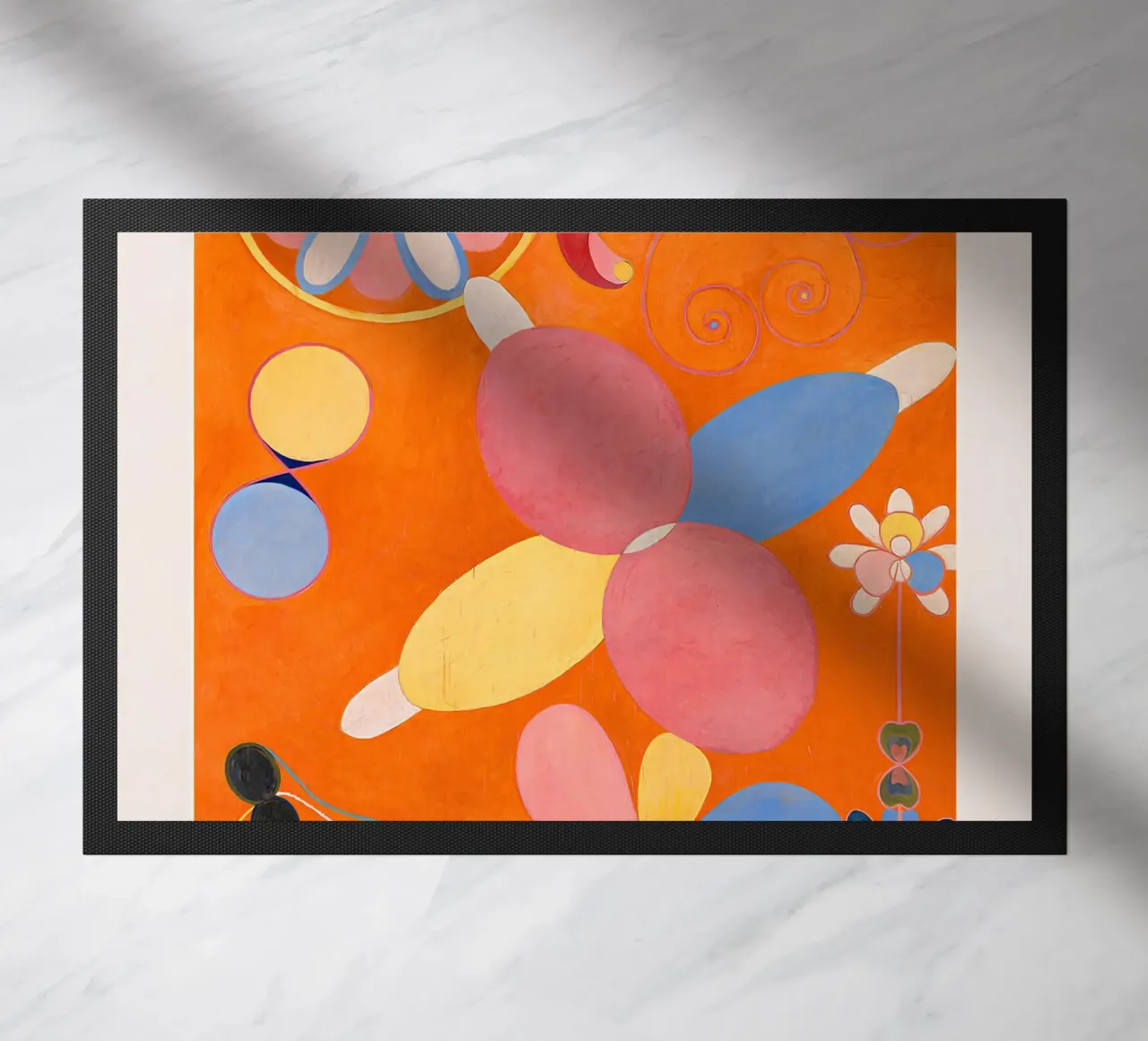 Hilma af Klint "Jeugd" Abstract Bloemen Oranje Print deurmat van homdeco