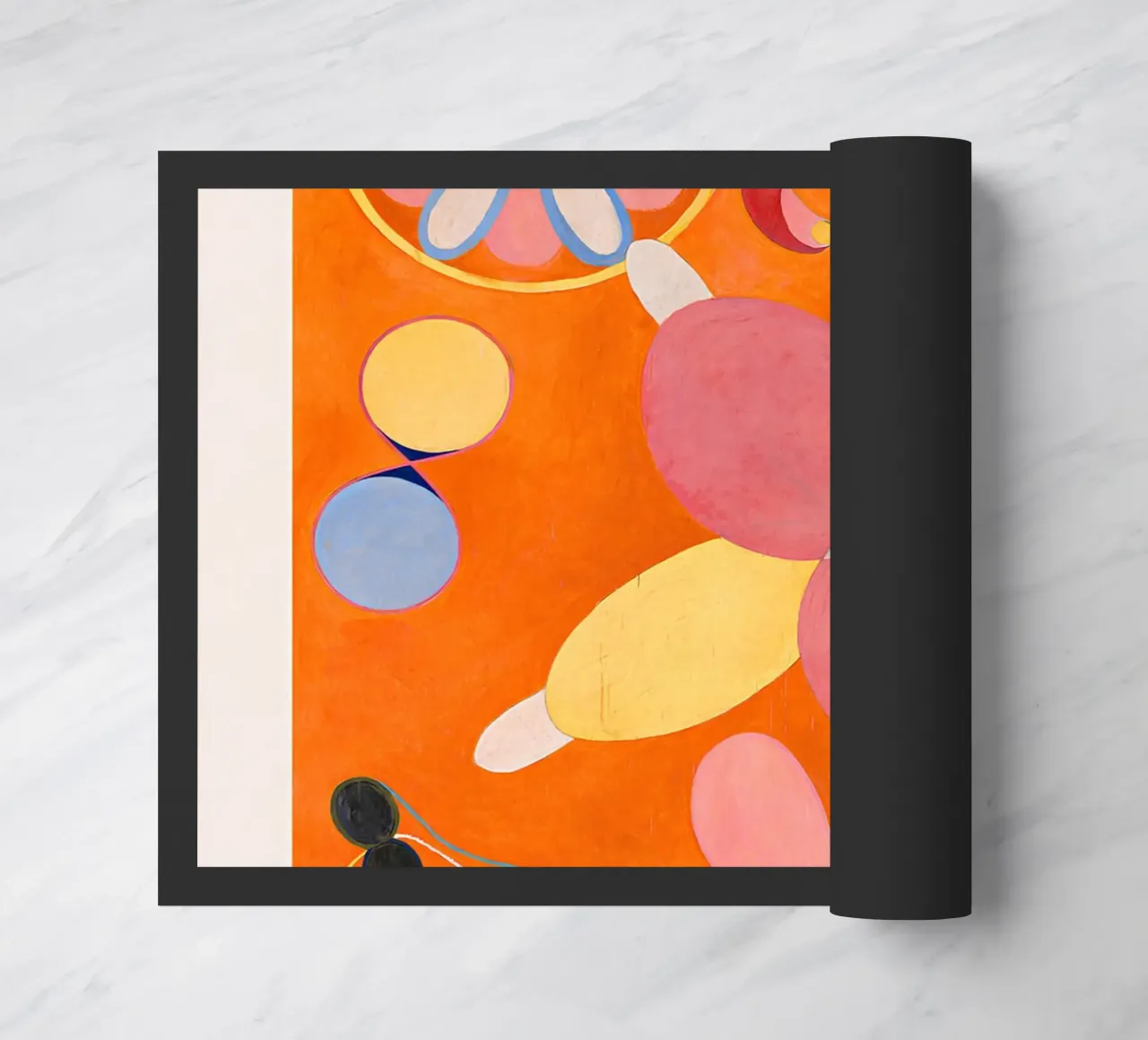 Hilma af Klint "Jeugd" Abstract Bloemen Oranje Print deurmat van homdeco