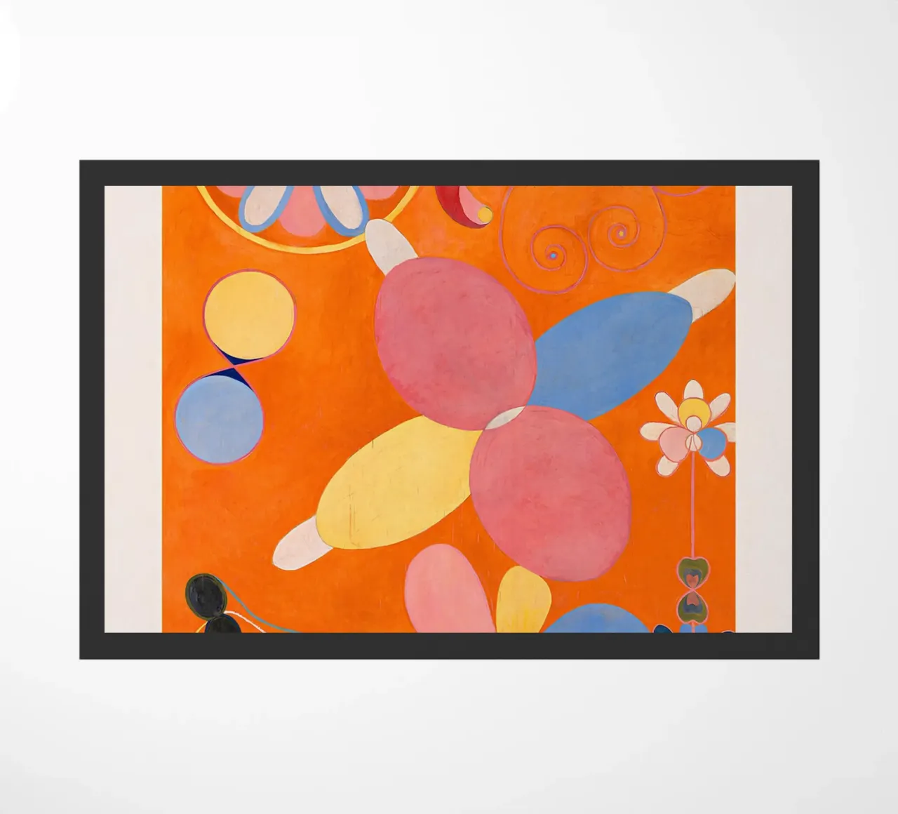 Hilma af Klint "Jeugd" Abstract Bloemen Oranje Print deurmat van homdeco