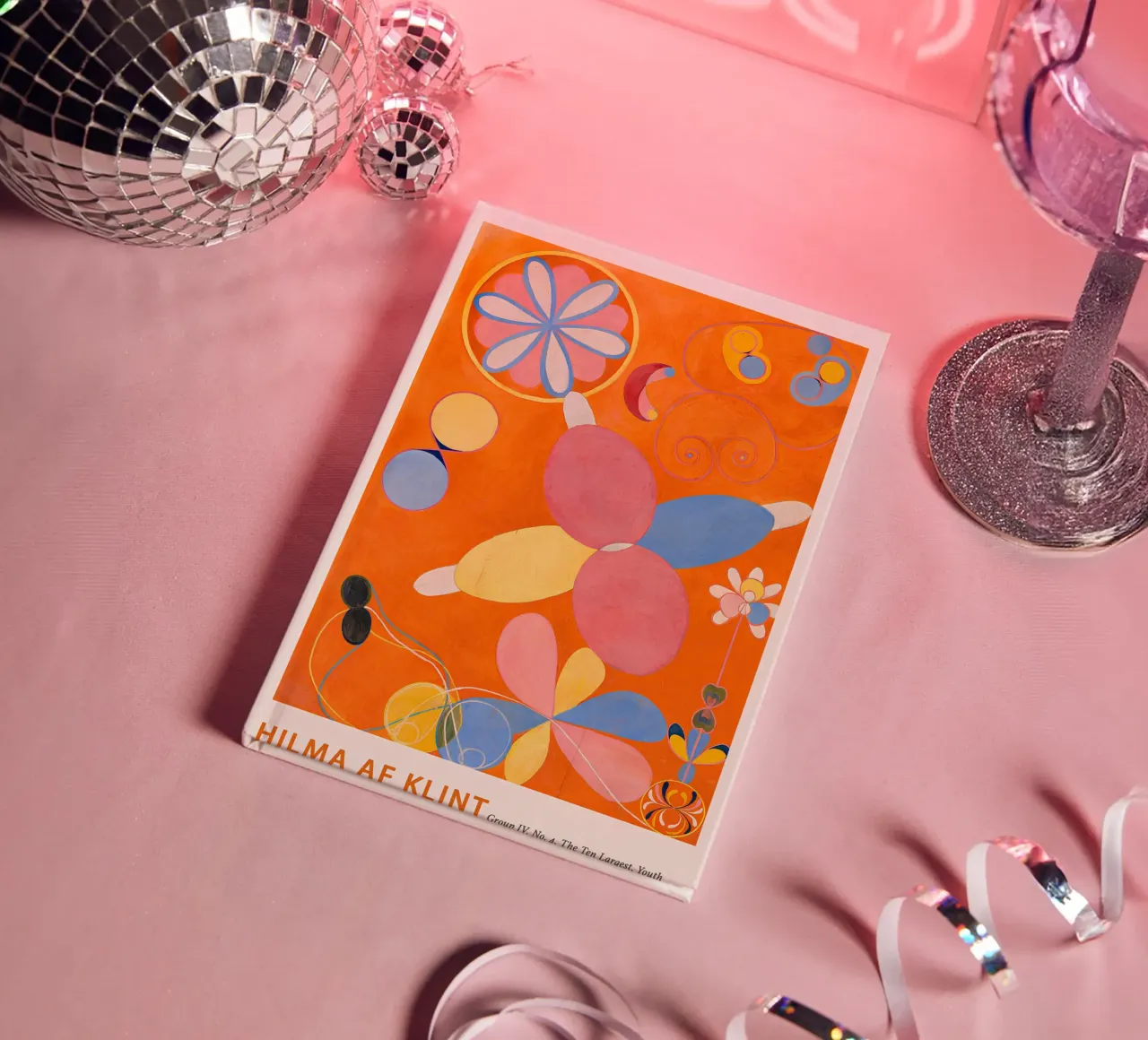 Hilma af Klint "Jugend" Abstrakter Blumendruck in Orange Notizbuch von homdeco